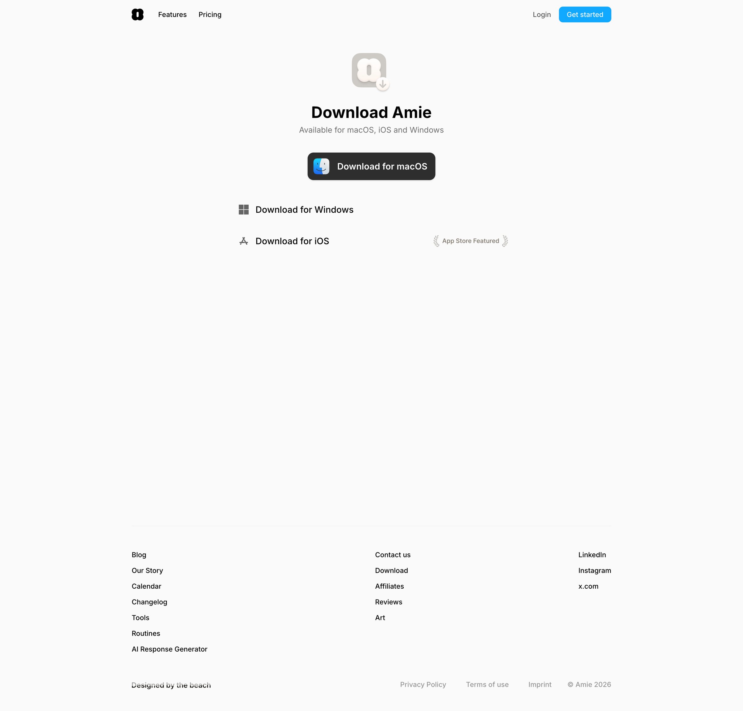 Amie - Download Amie screen