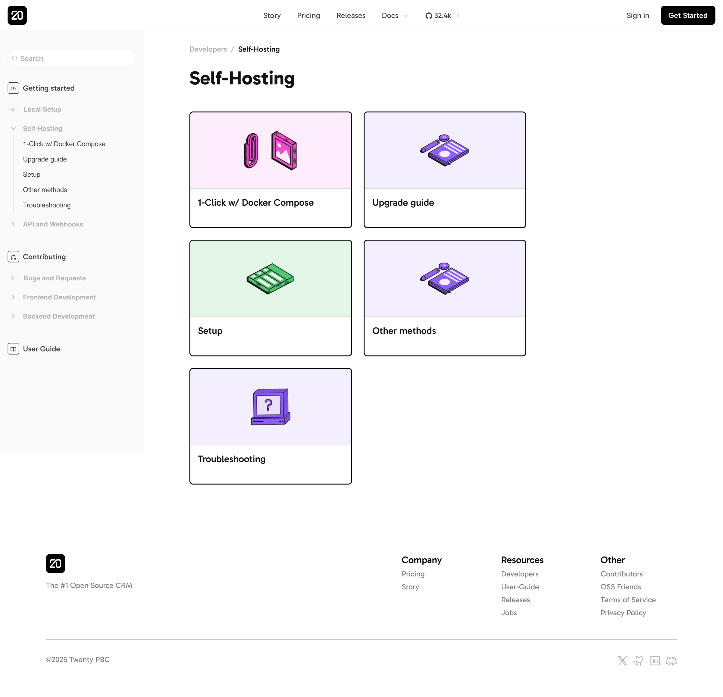 Twenty - Twenty - Self Hosting screen
