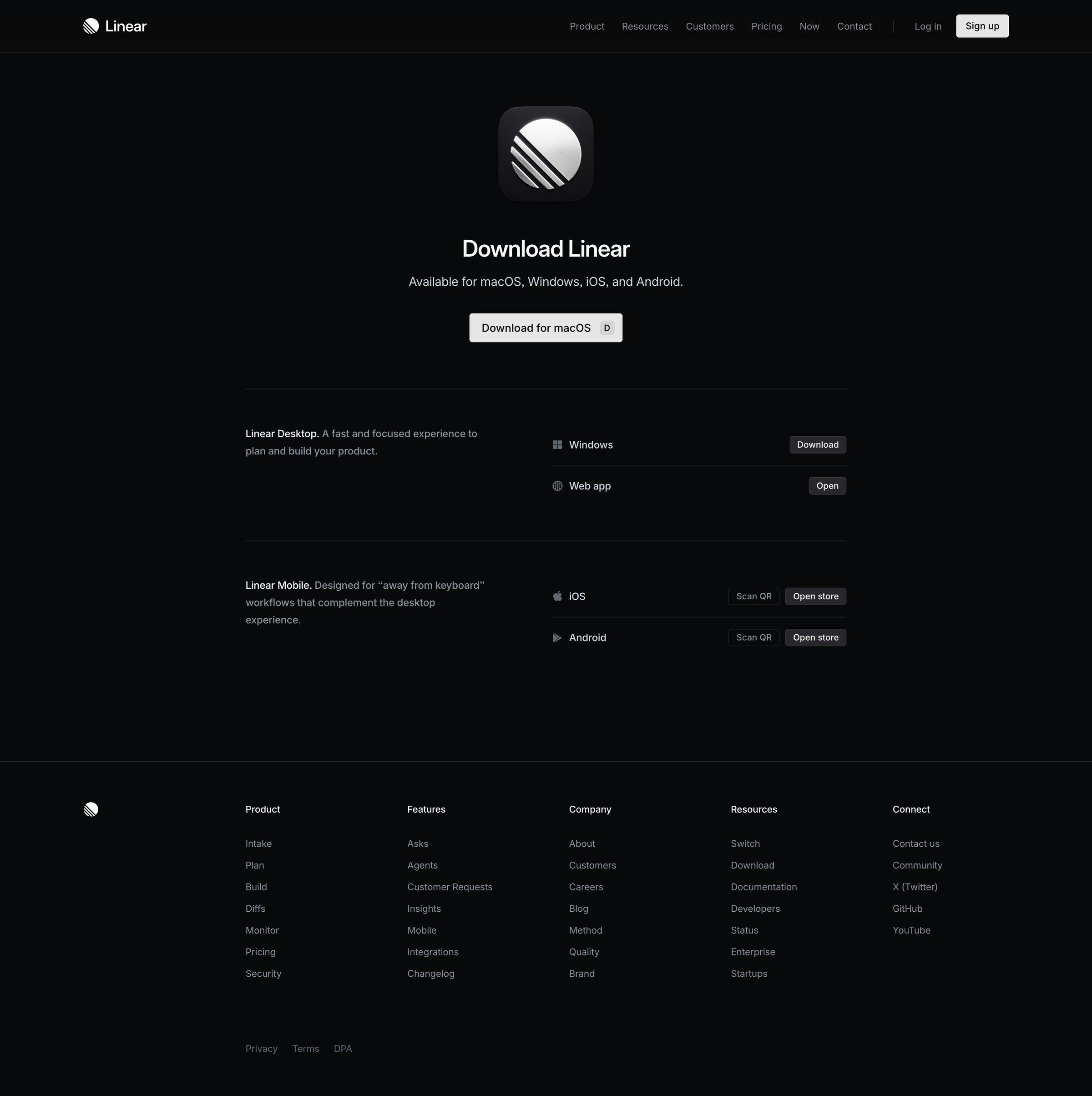 Linear - Download Linear screen