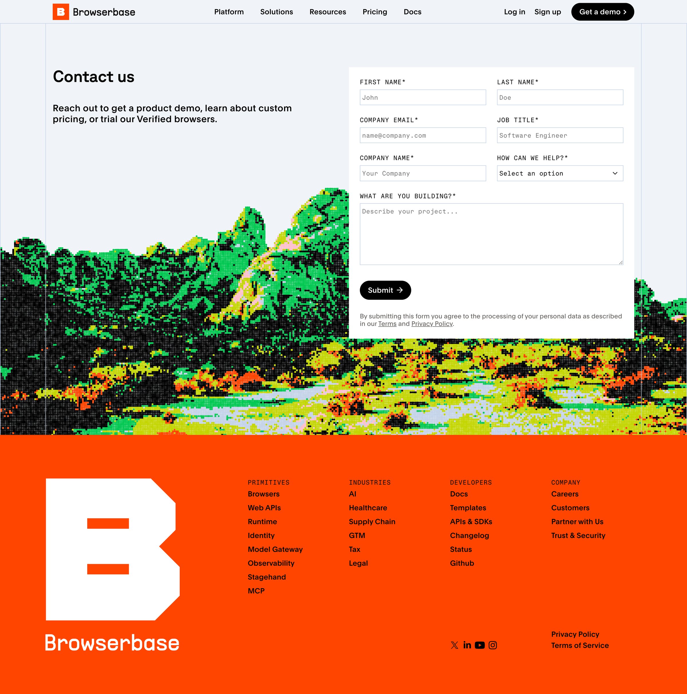 Browserbase - Contact Browserbase Browserbase screen