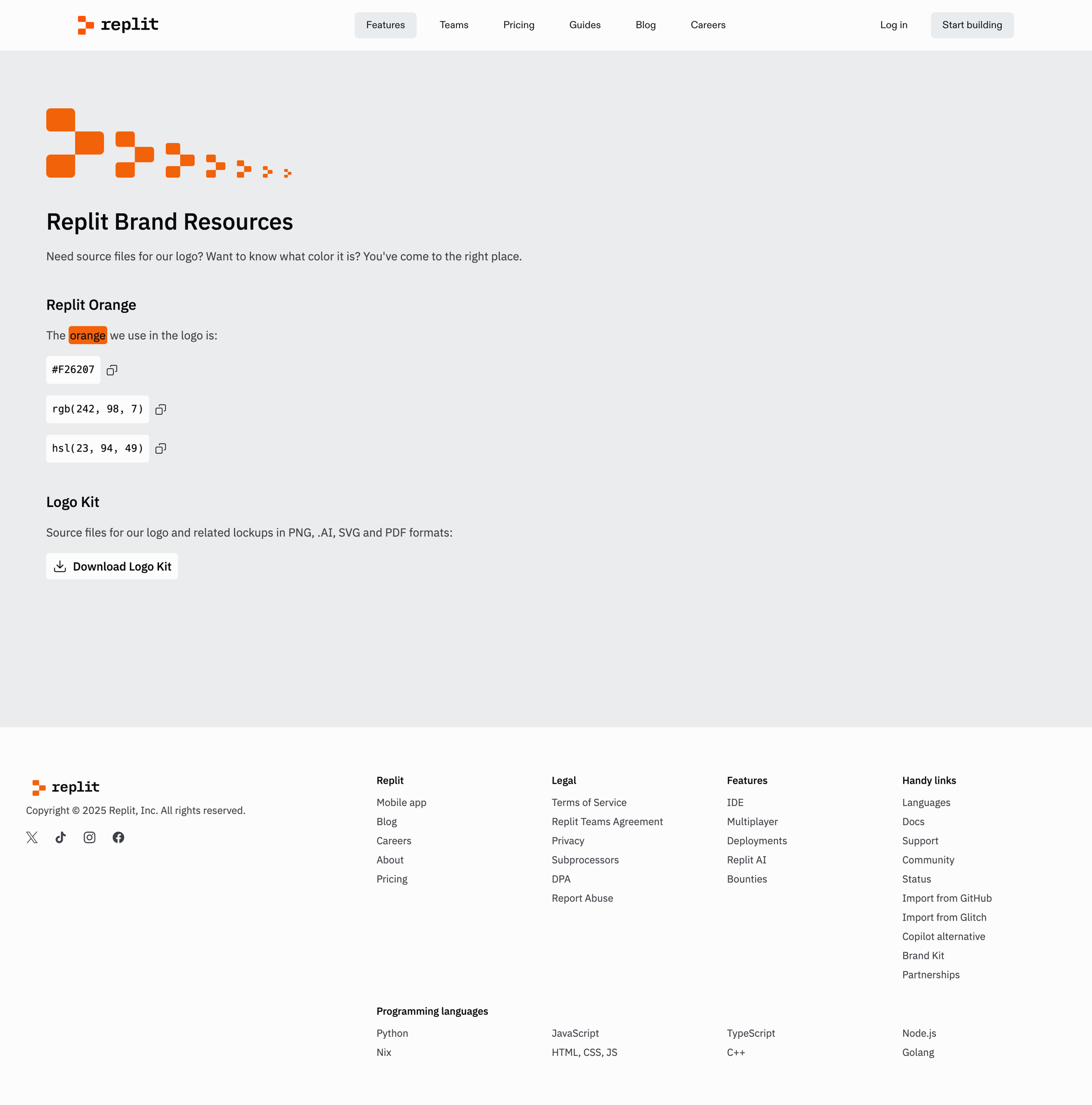 Replit - Brandkit - Replit screen