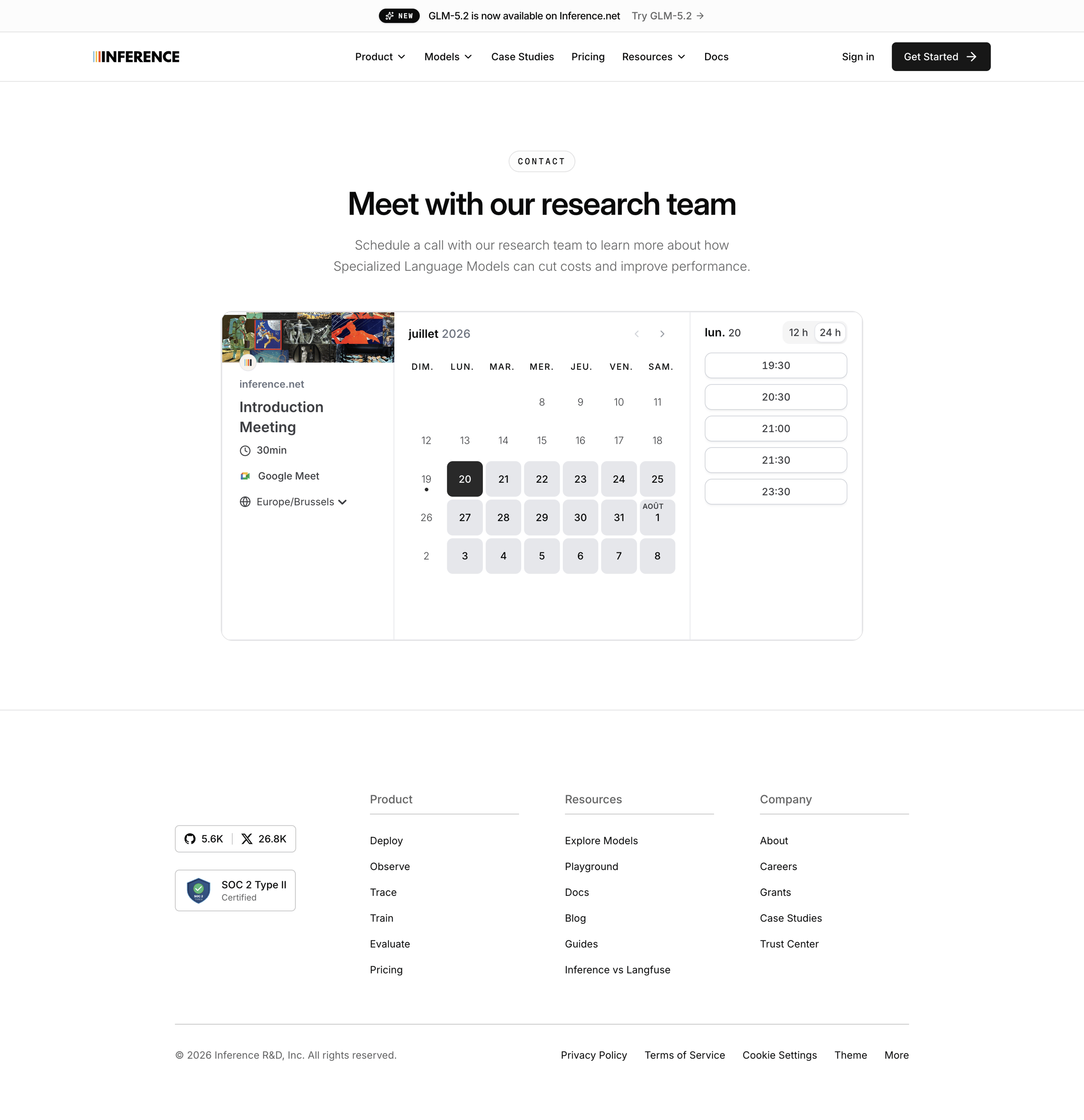 Inference - Meet With Us | Inference.net screen