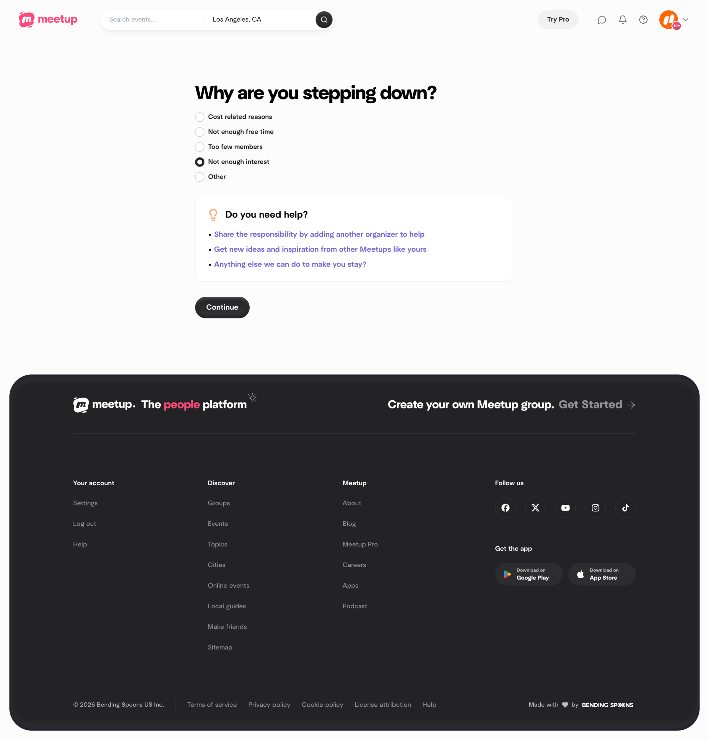Feedback | Meetup from Meetup