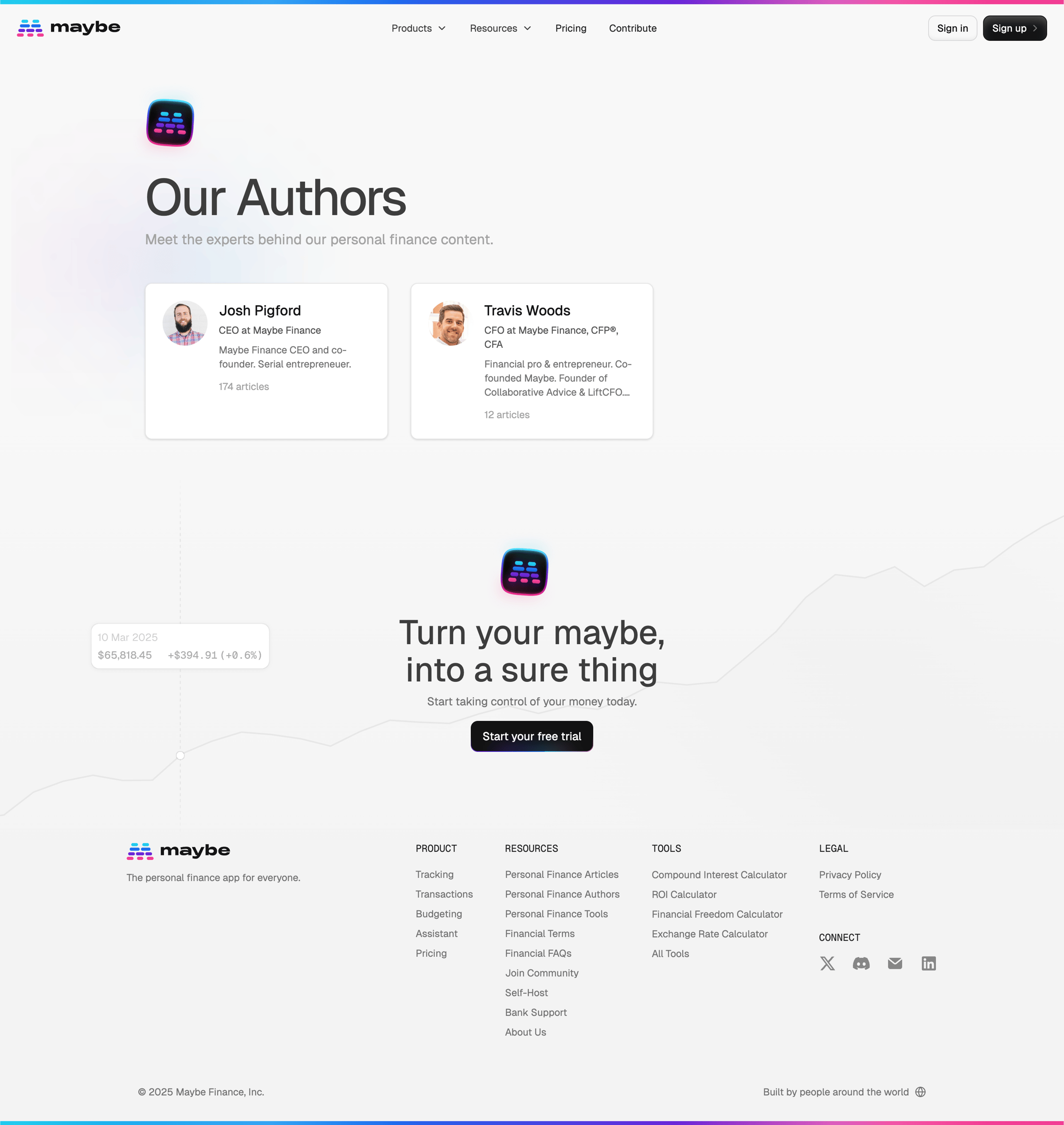 Maybe Finance - Personal Finance Authors - Maybe Finance screen