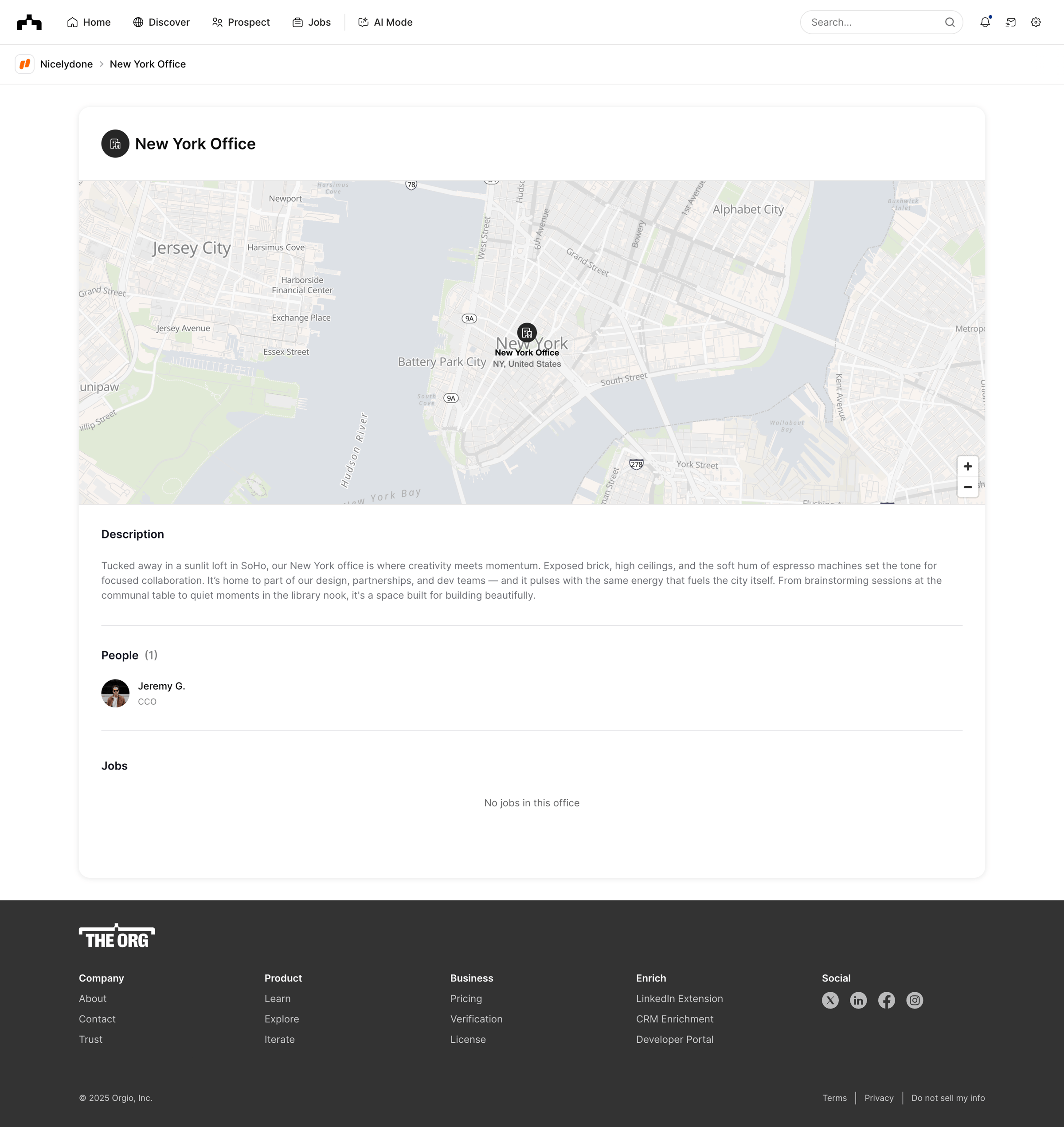 The org - Nicelydone - New York Office | The Org screen