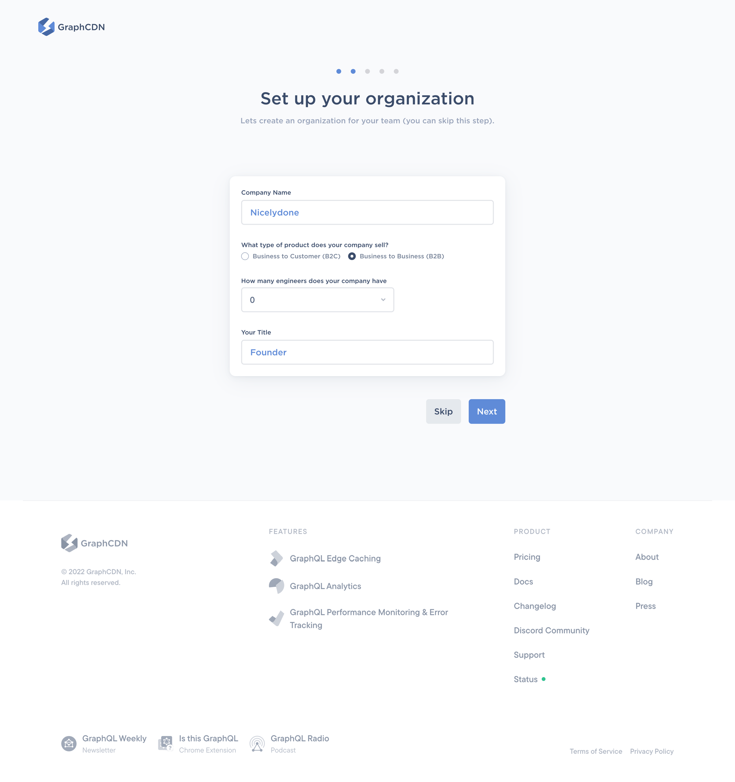 GraphCDN - Welcome to GraphCDN! screen