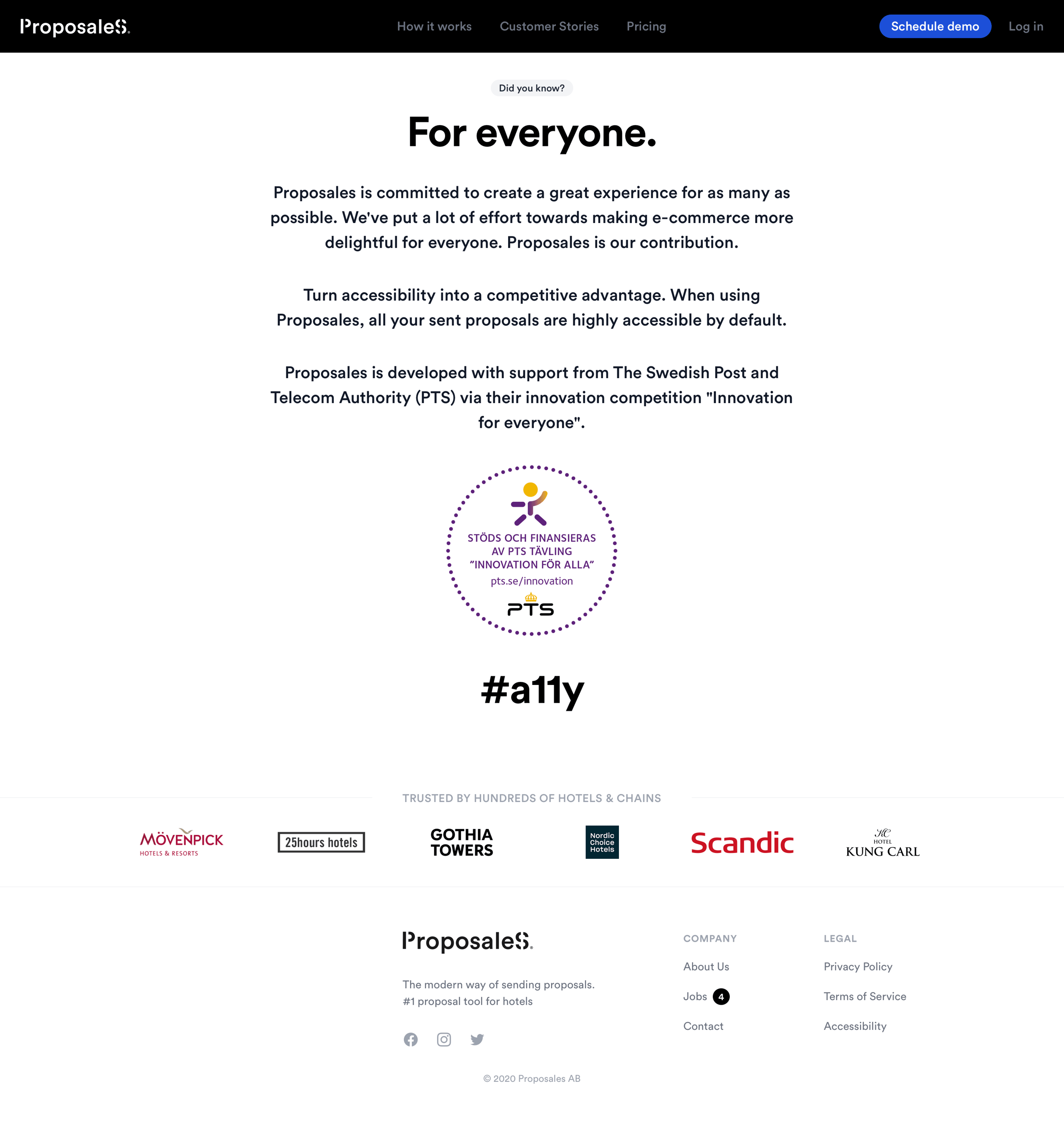 Proposales - Accessibility — Proposales™ screen