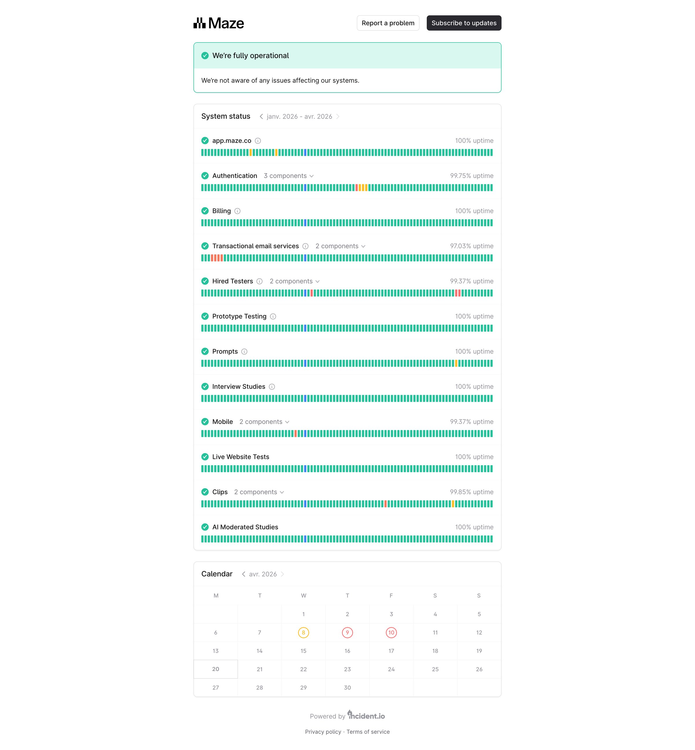 Maze - Maze Status screen