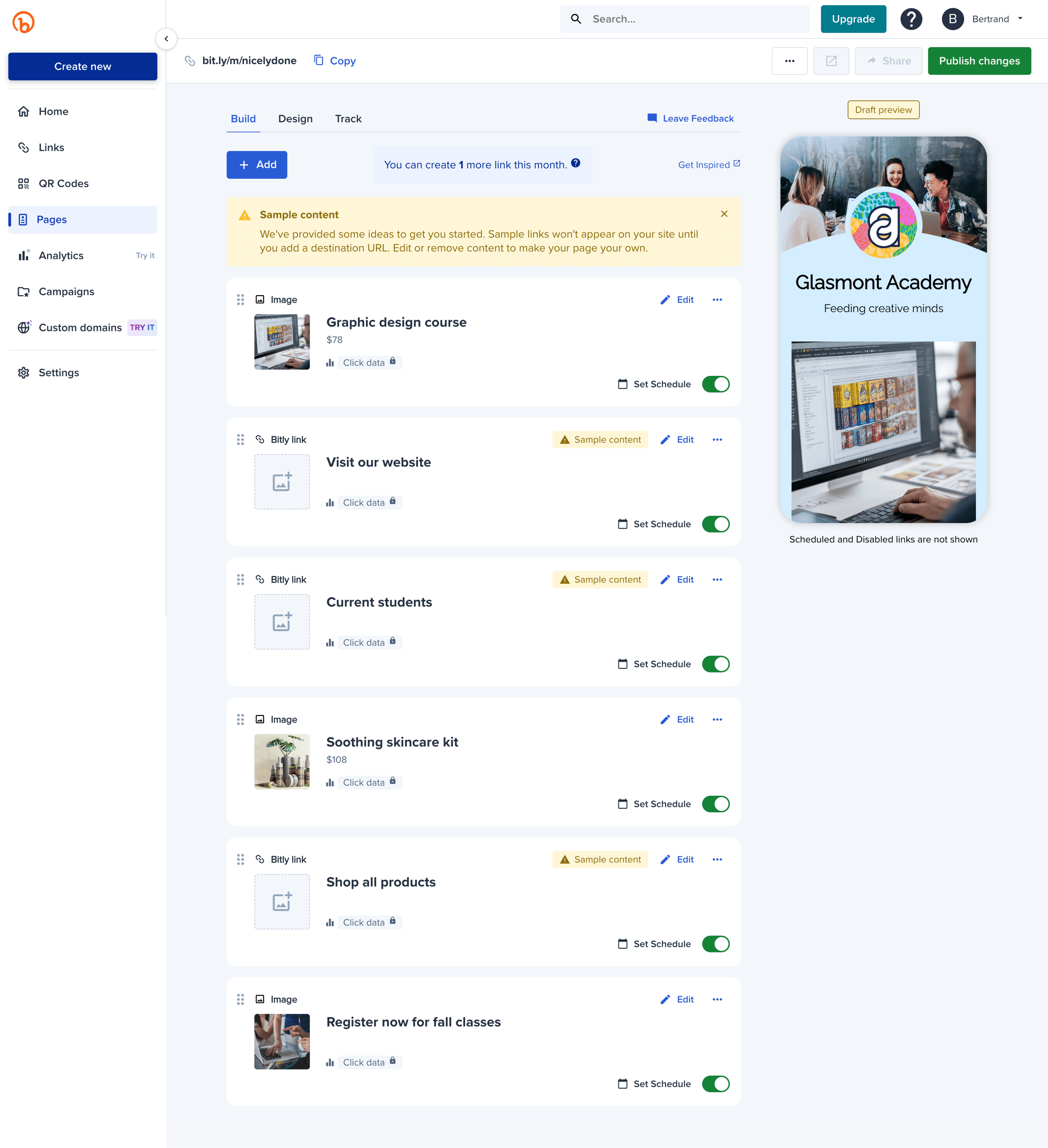 Bitly - Bitly | Bitly Page screen