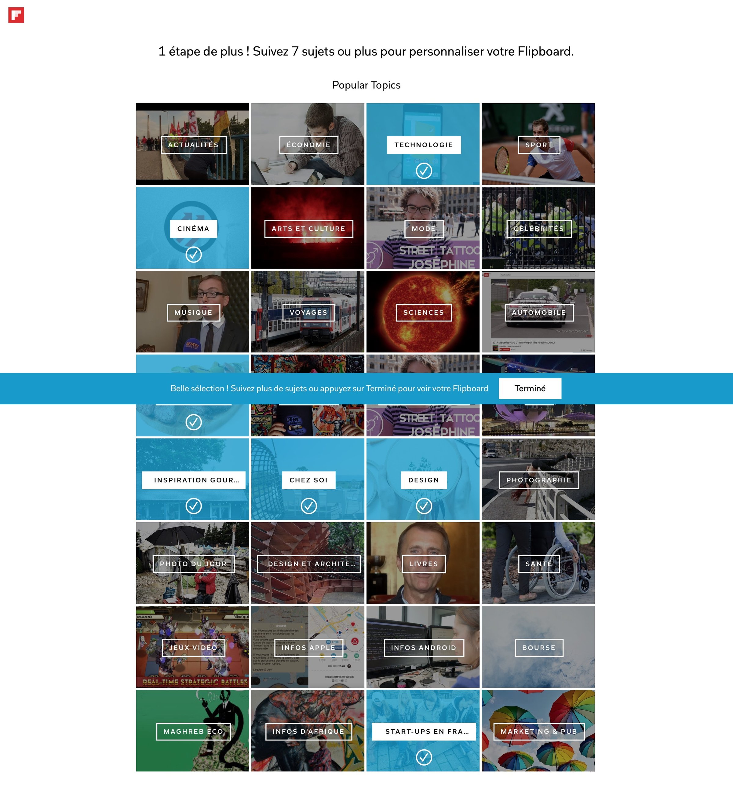 Flipboard - Onboarding screen