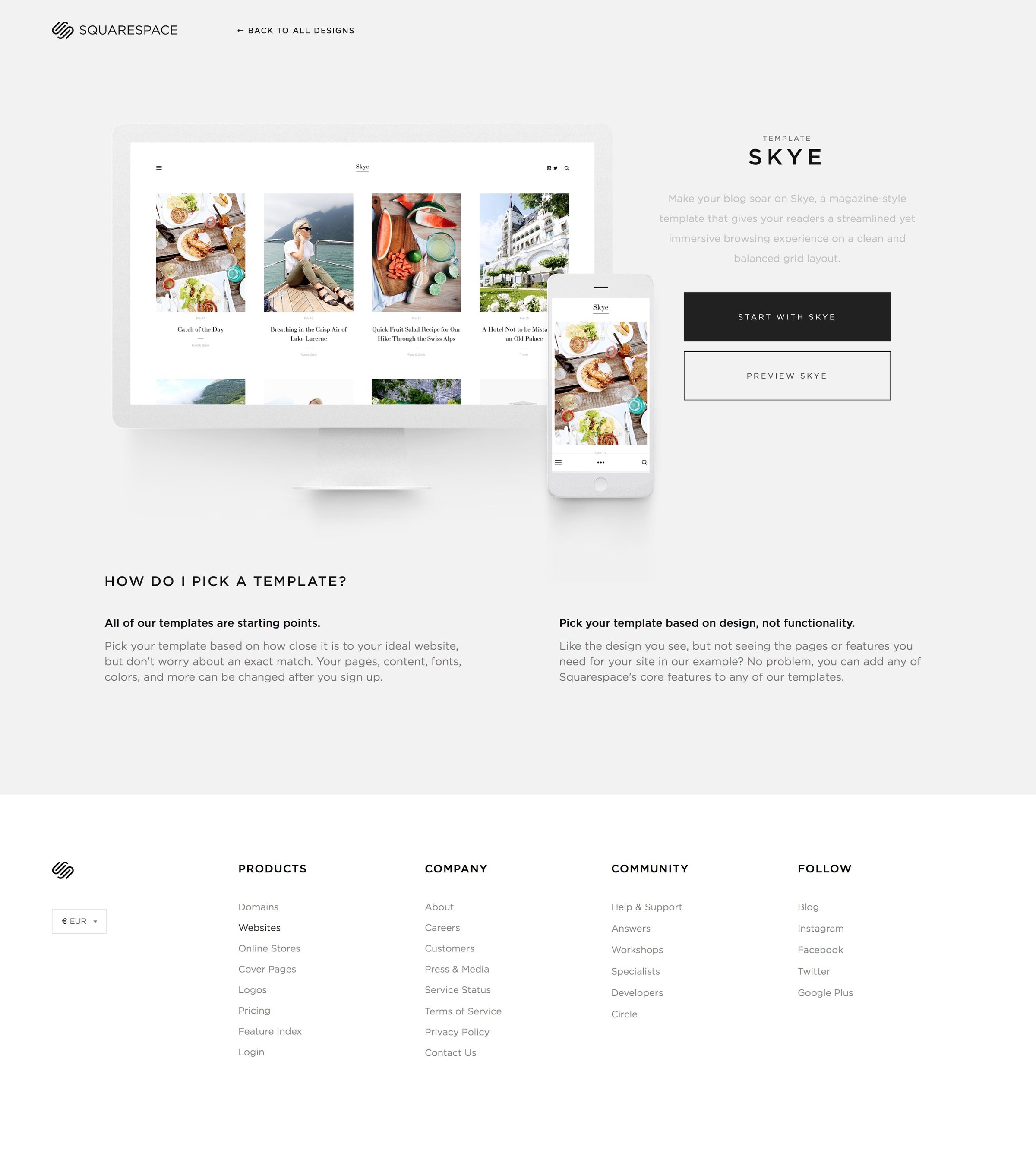 Squarespace - Sign up screen