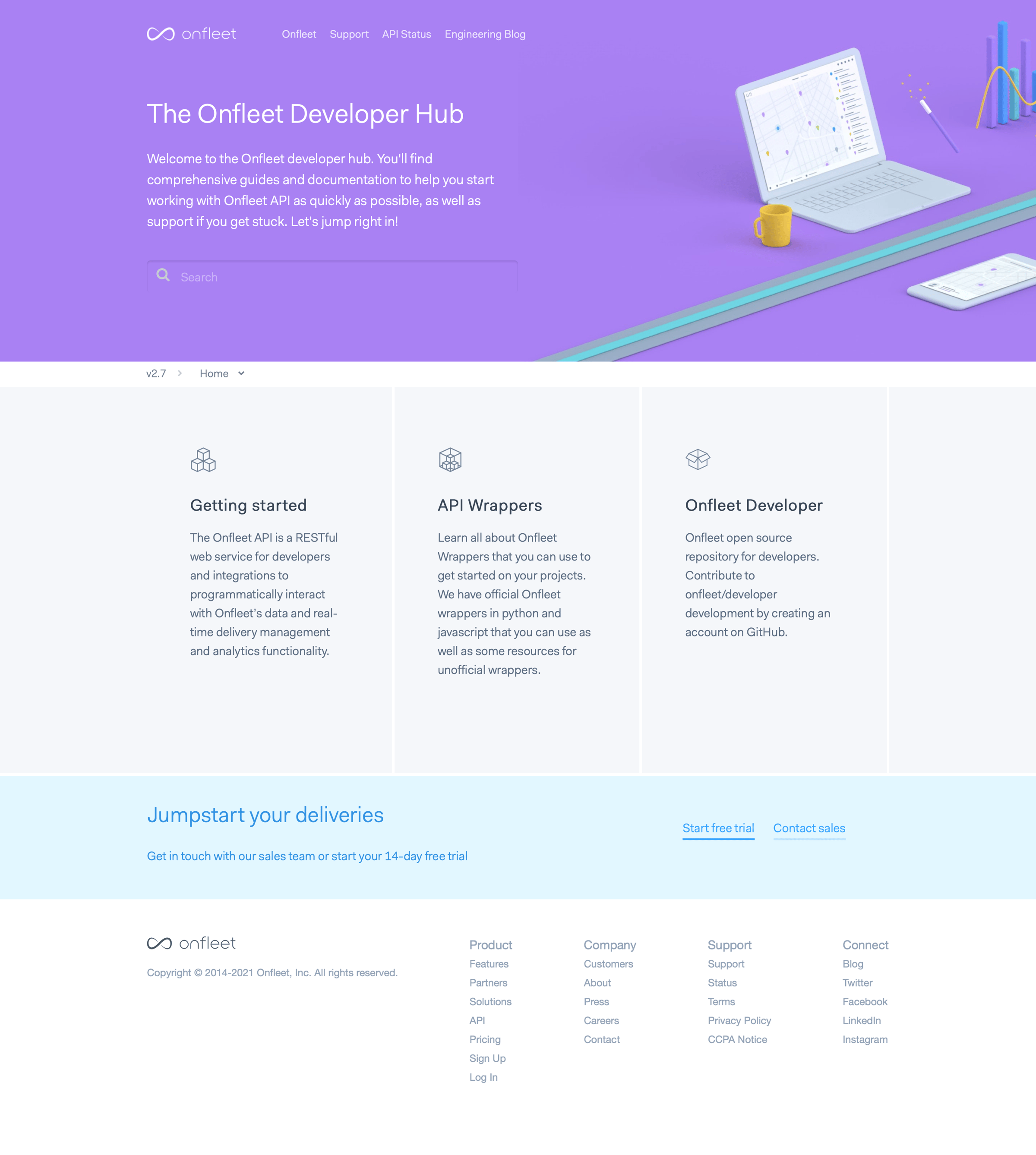 Onfleet - Onfleet API screen