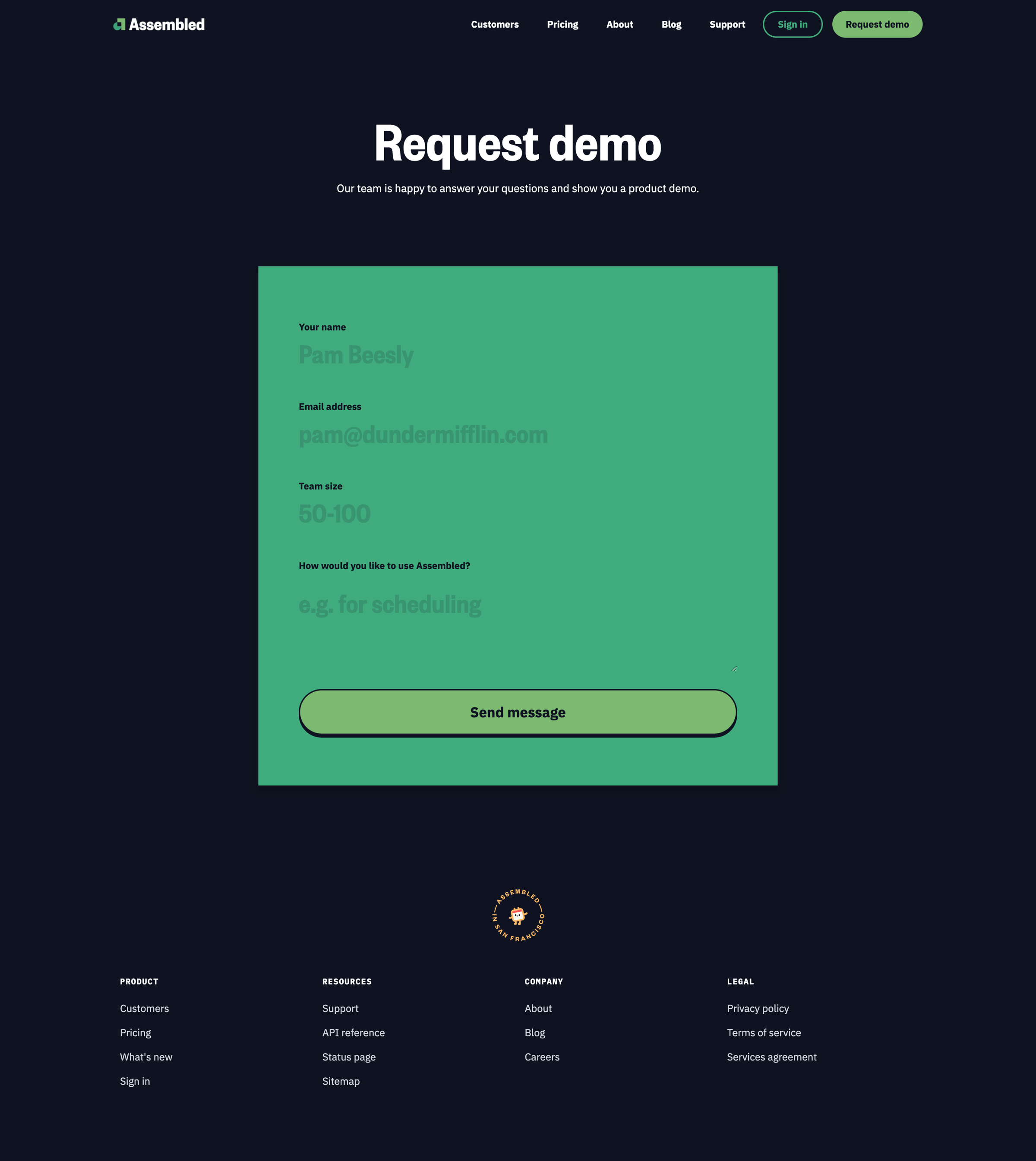 Assembled - Demo screen