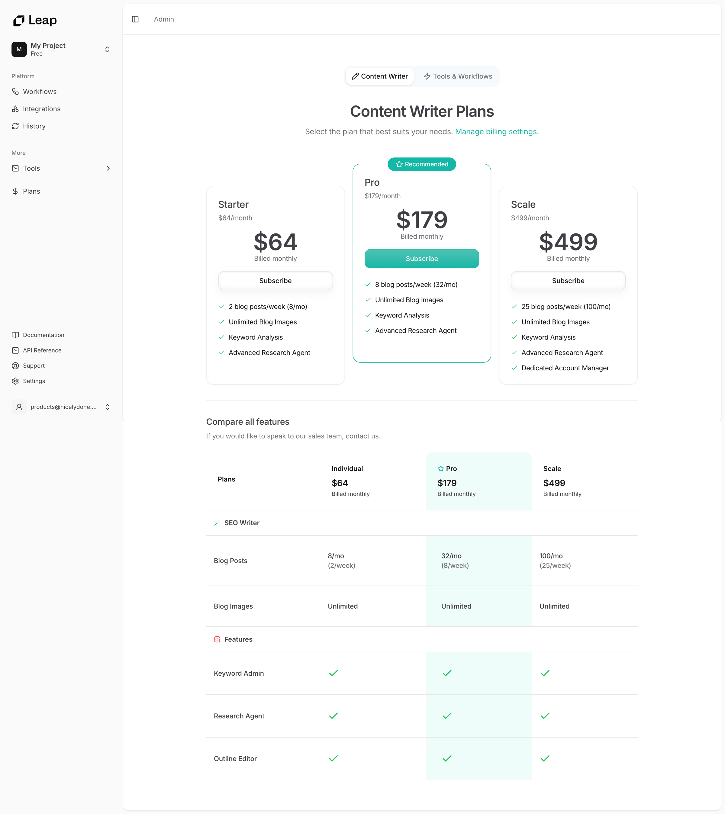 Leap - Leap AI | Automate any workflow with AI screen