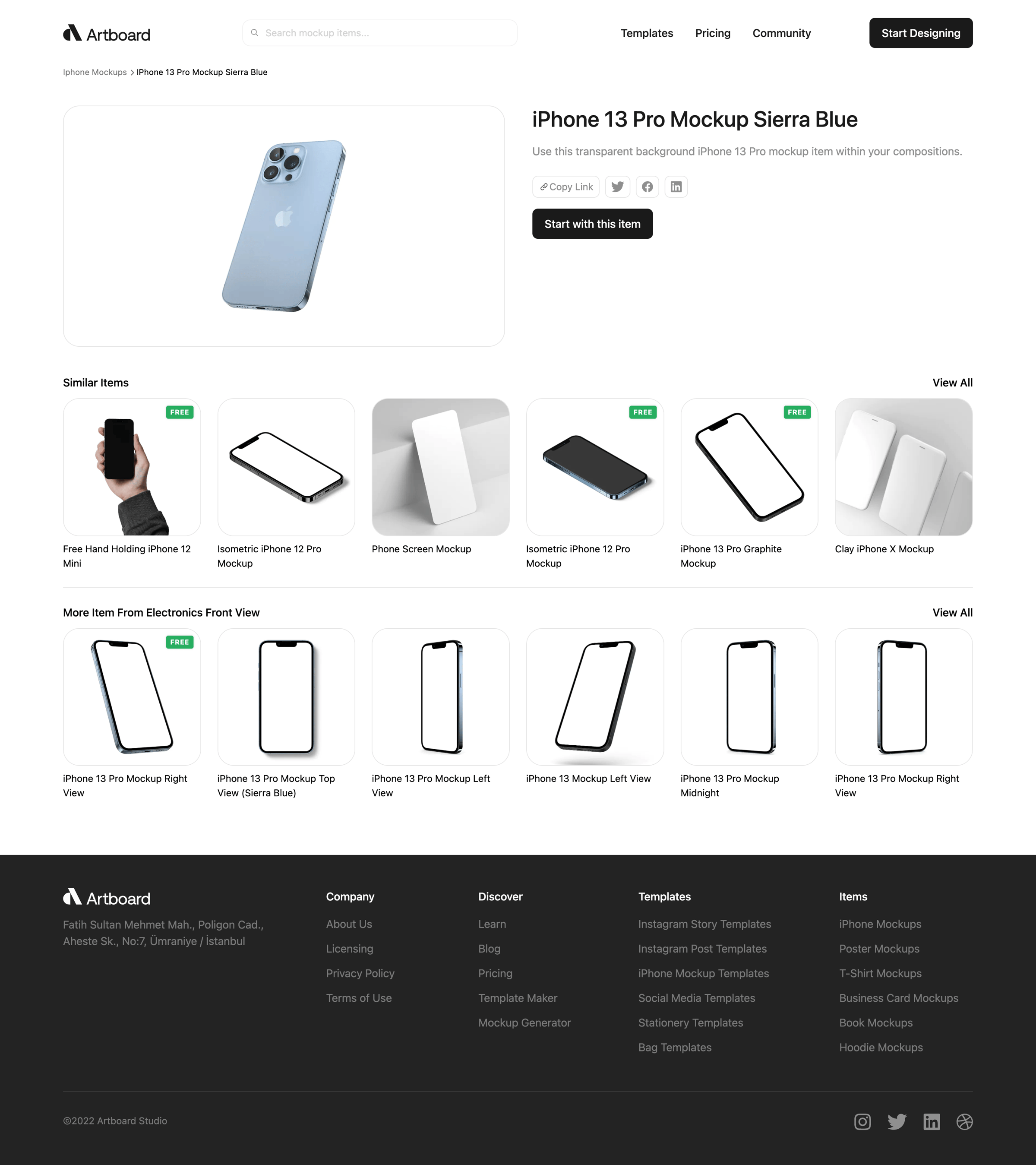 Artboard Studio - iPhone 13 Pro Mockup Sierra Blue - Artboard Studio screen