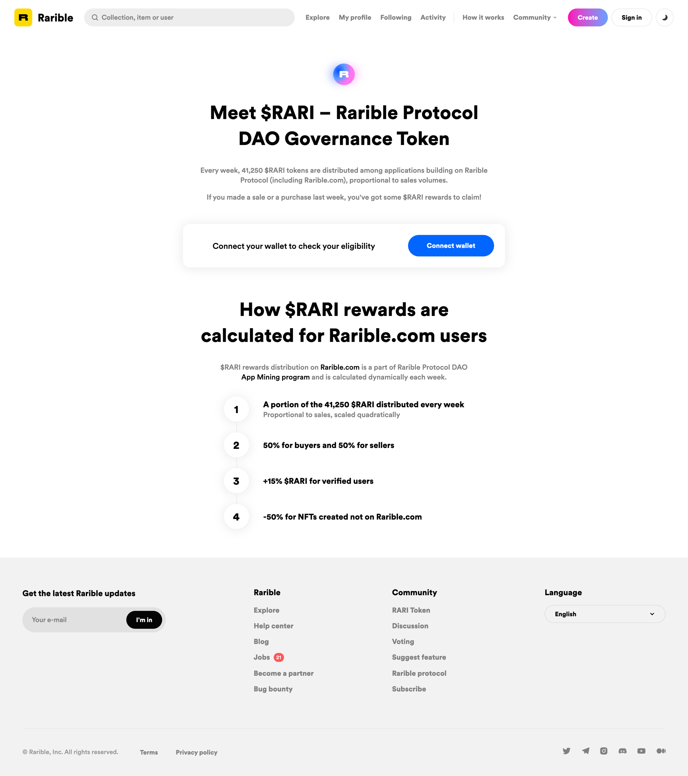 Rarible - RARI Token | Rarible screen