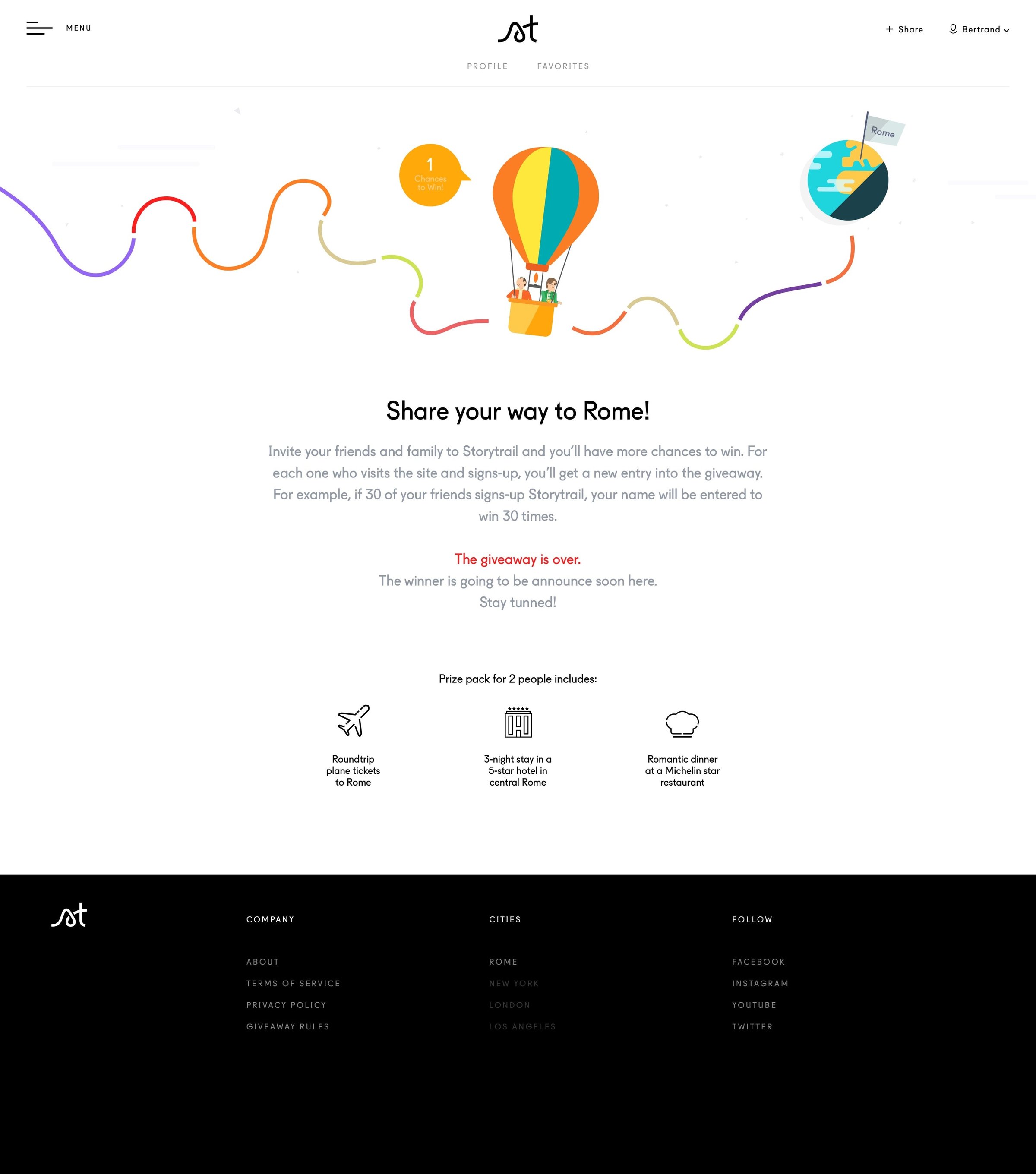 Storytrail - Share screen