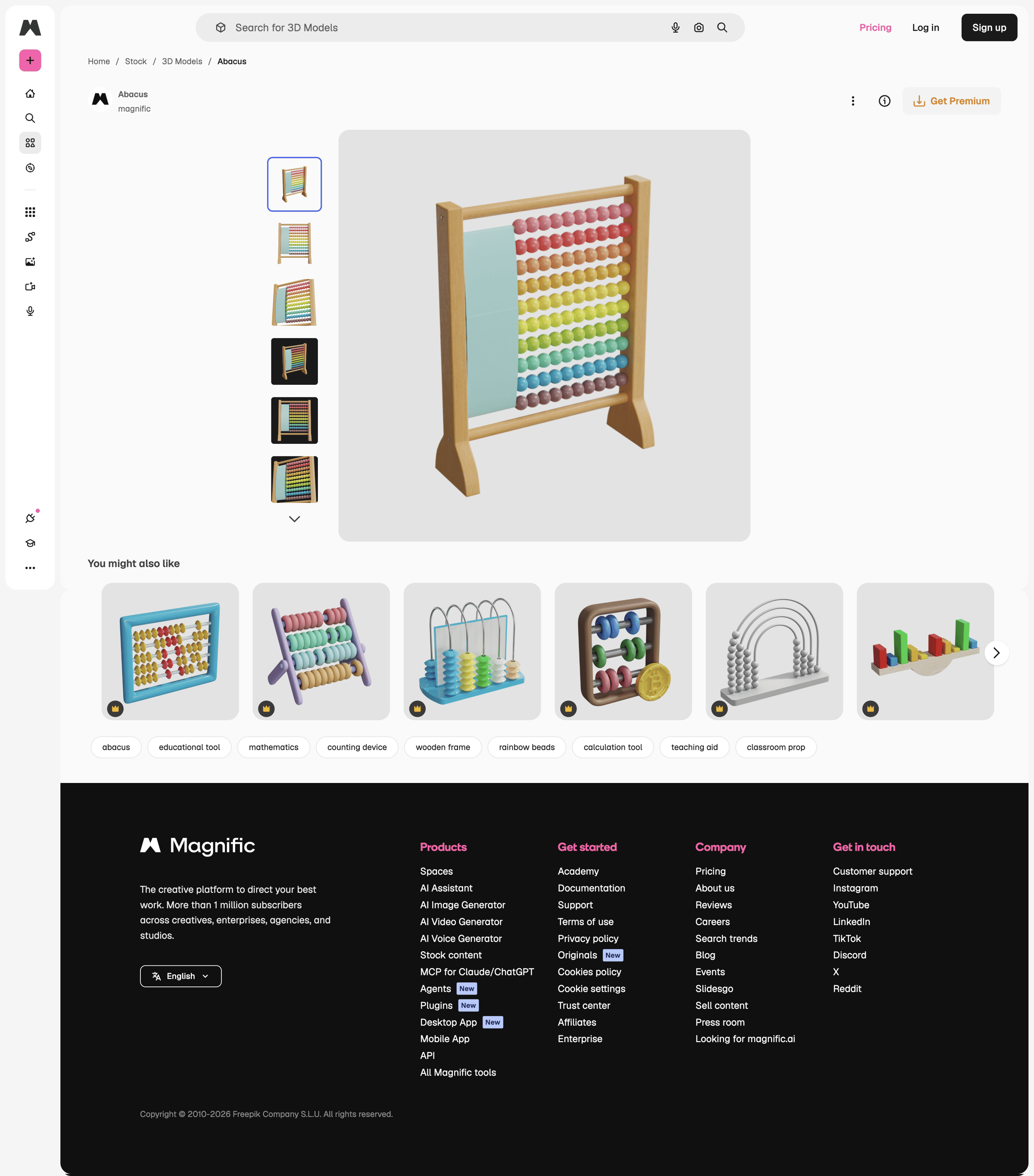 Magnific - Abacus | Premium 3D model screen