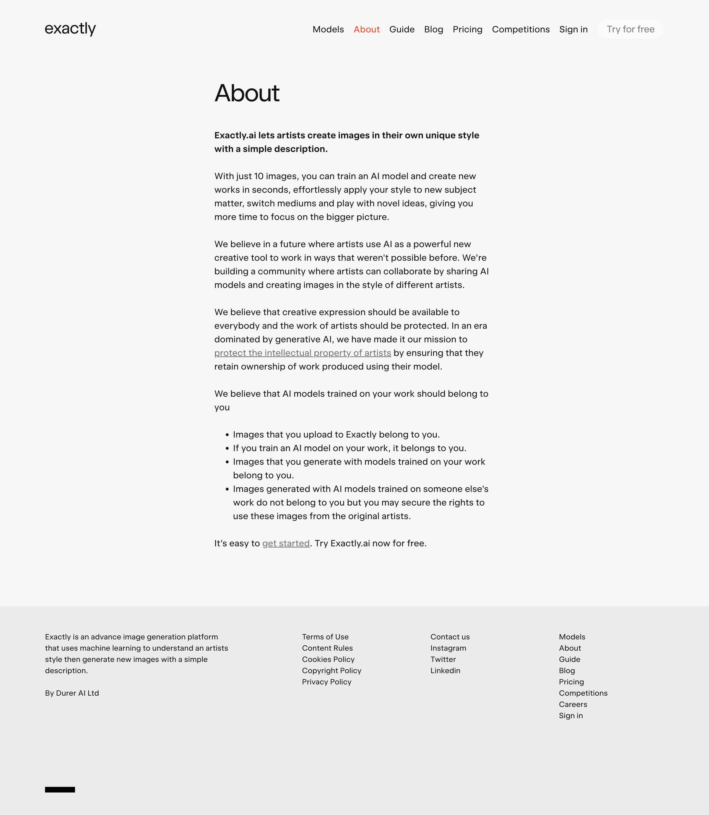 Exactly - About | Exactly.ai screen