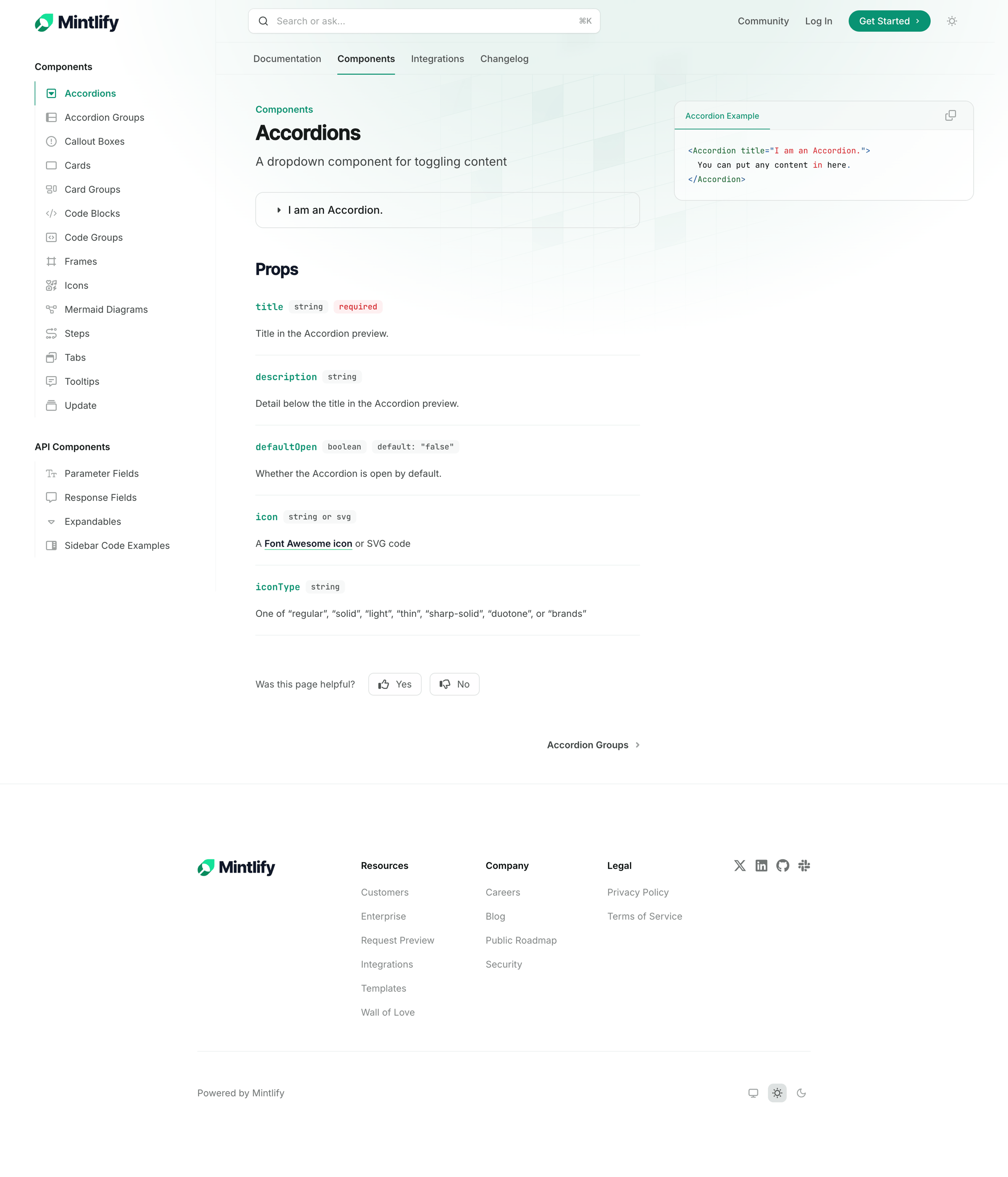 Mintlify - Accordions - Mintlify screen