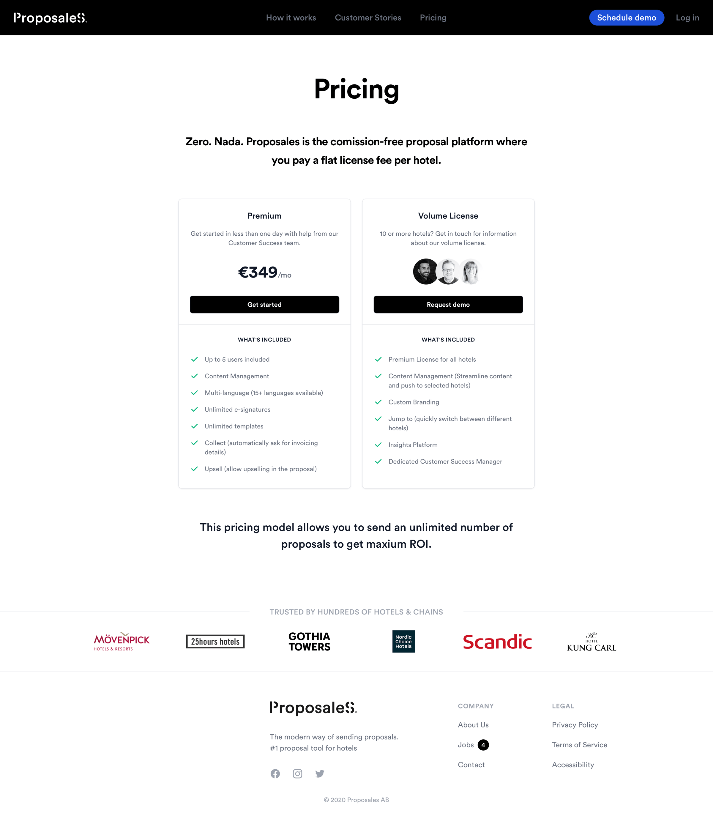 Proposales - Pricing — Proposales™ screen