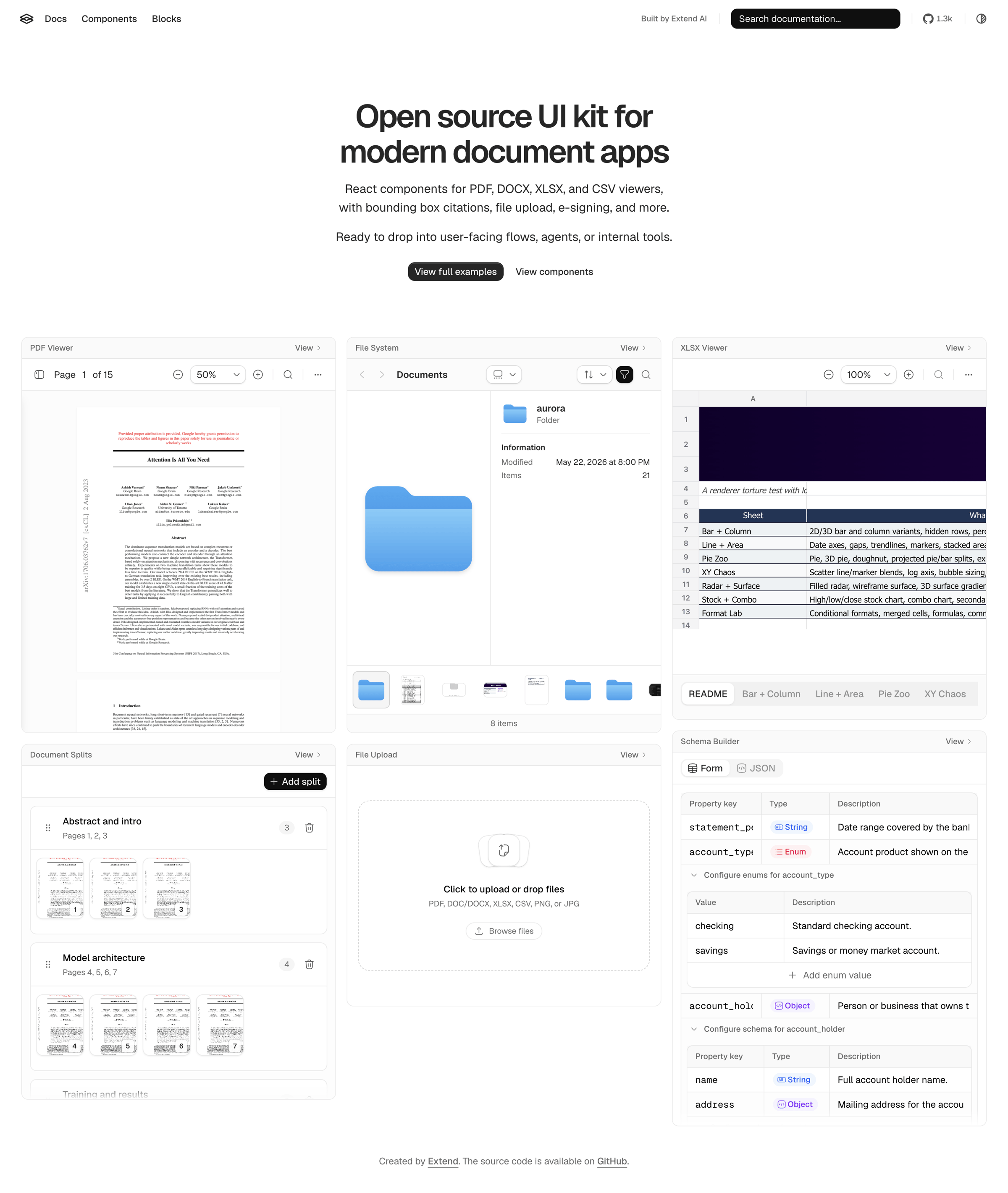 Extend - Open source UI kit for modern document apps - Extend UI screen