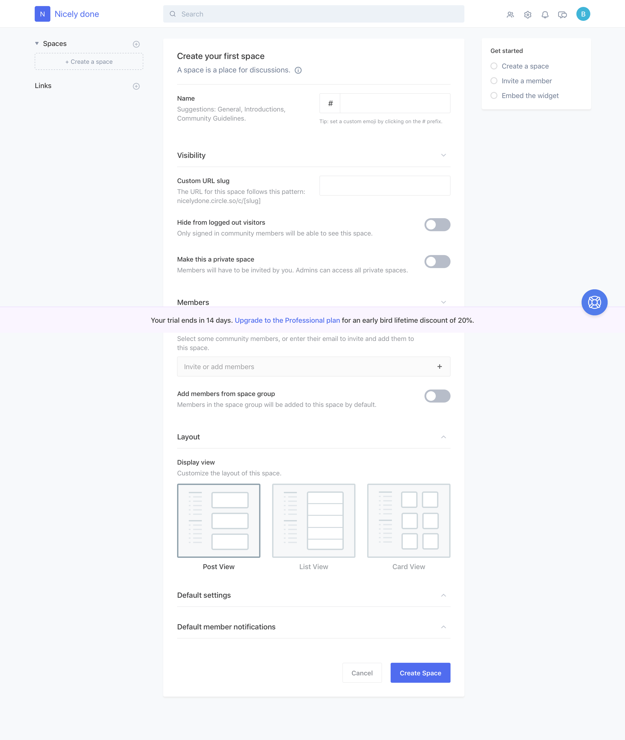 Circle - Onboarding screen
