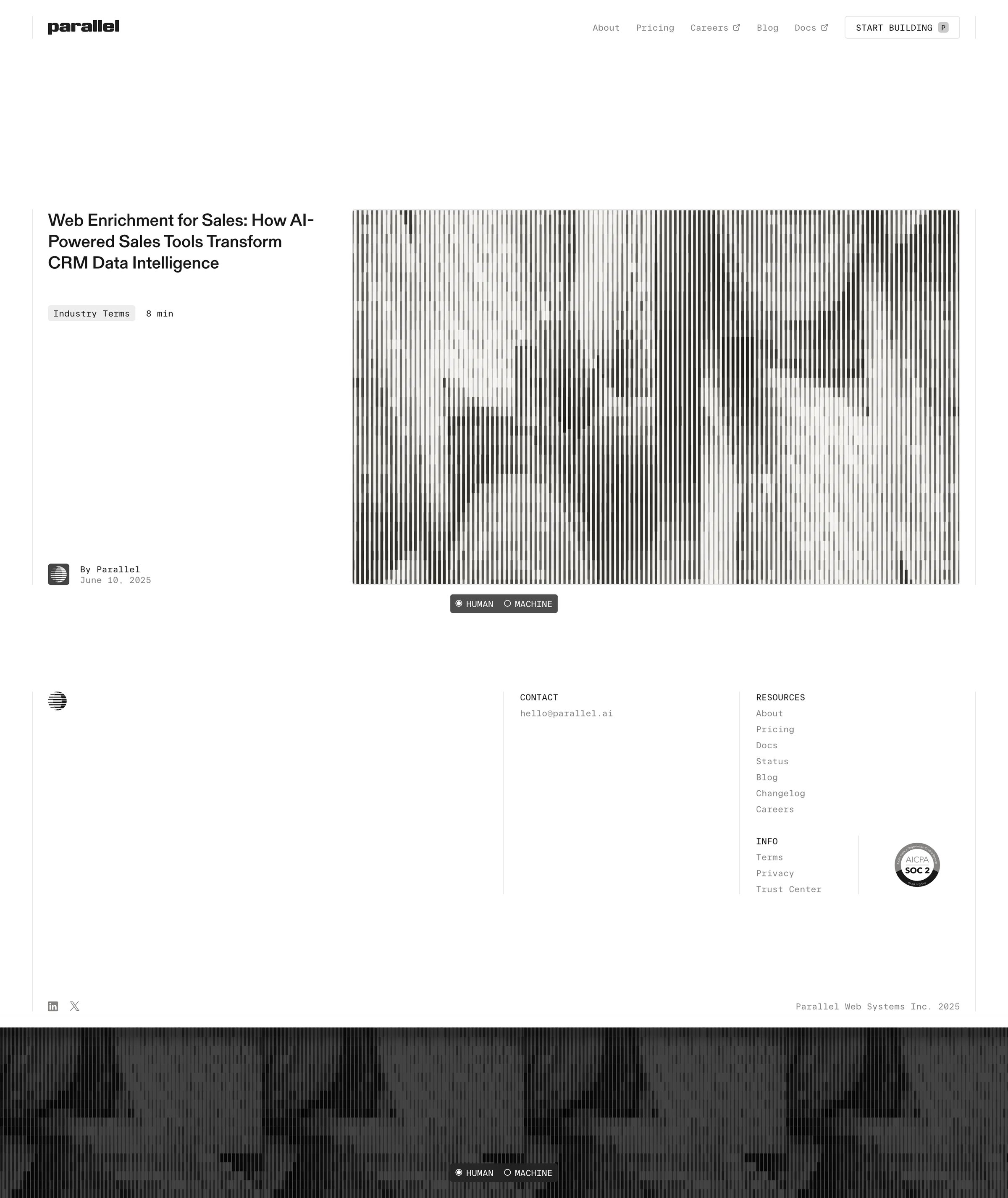 Parallel - Parallel Web Systems Enterprise Deep Research API screen