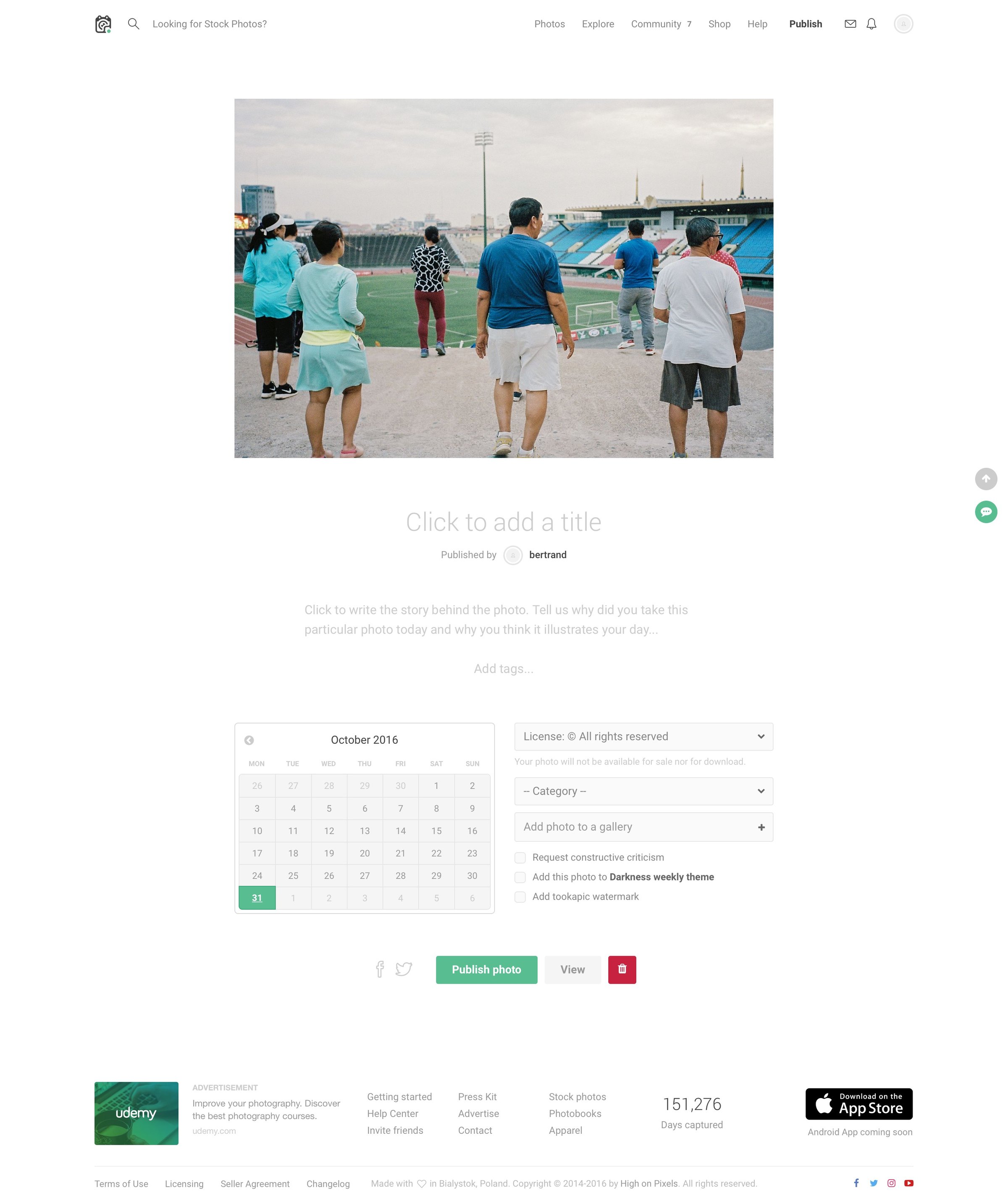 Tookapic - Create screen