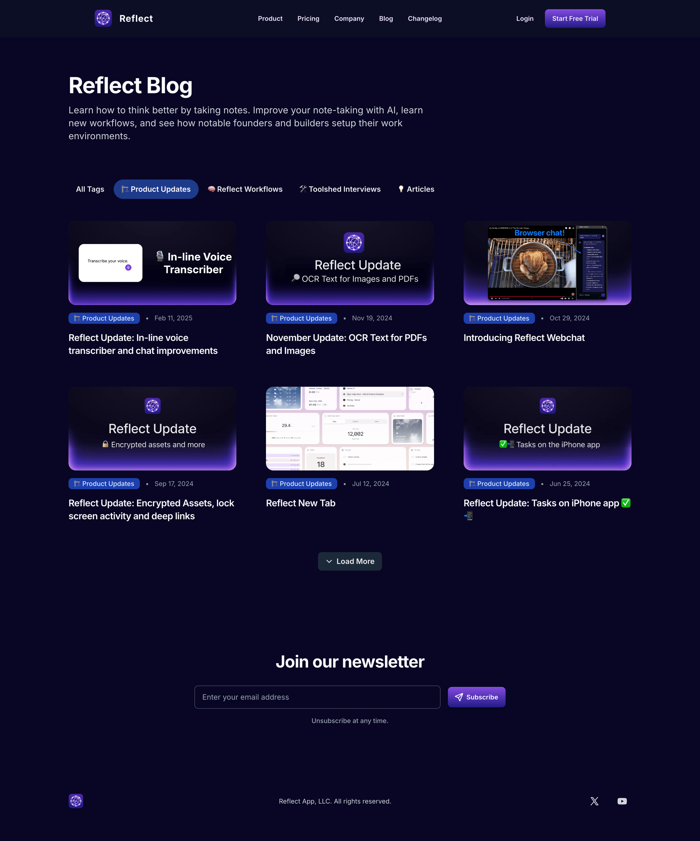 Reflect - Reflect Blog screen