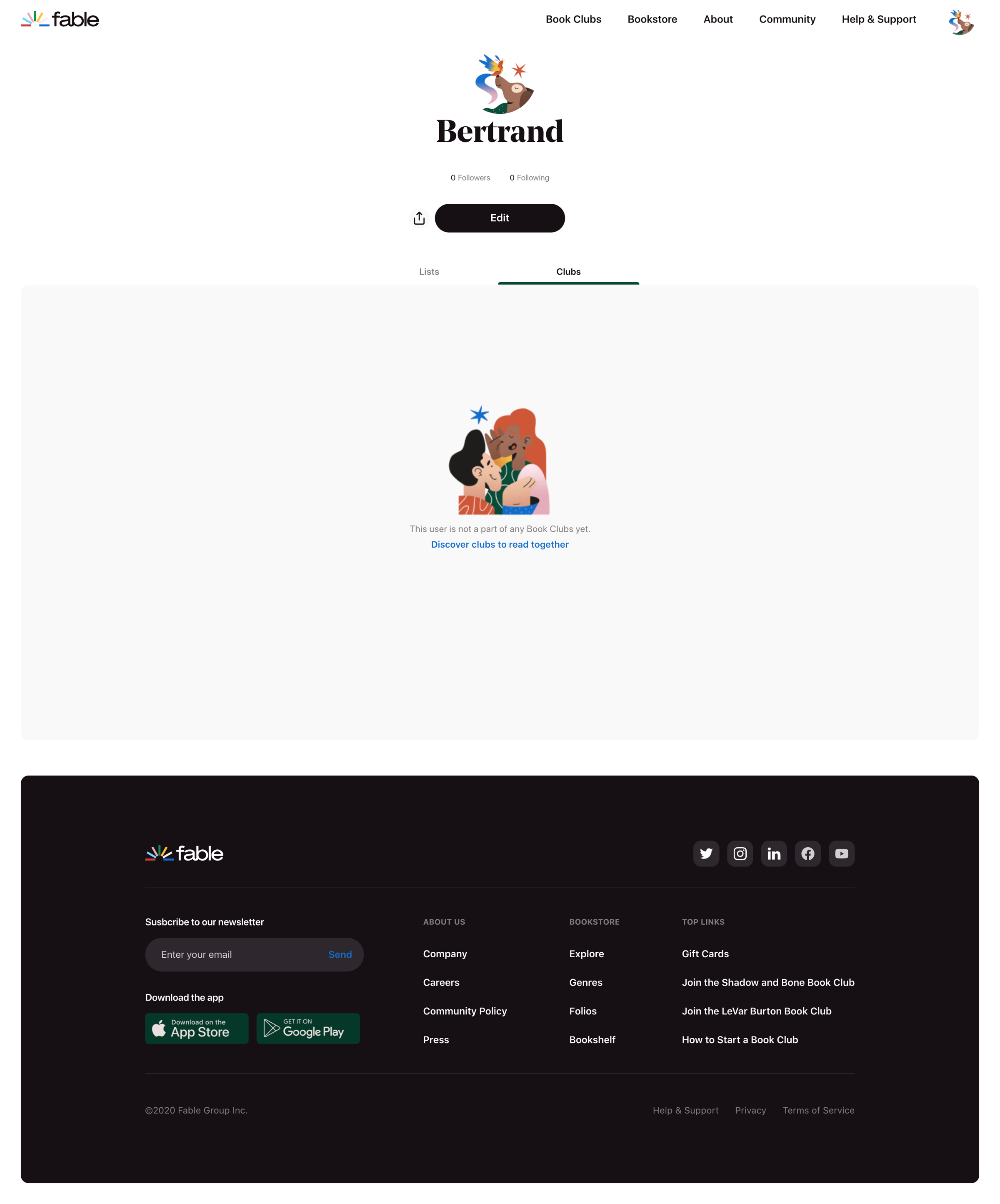 Fable - Bertrand - Fable | Stories for everyone screen