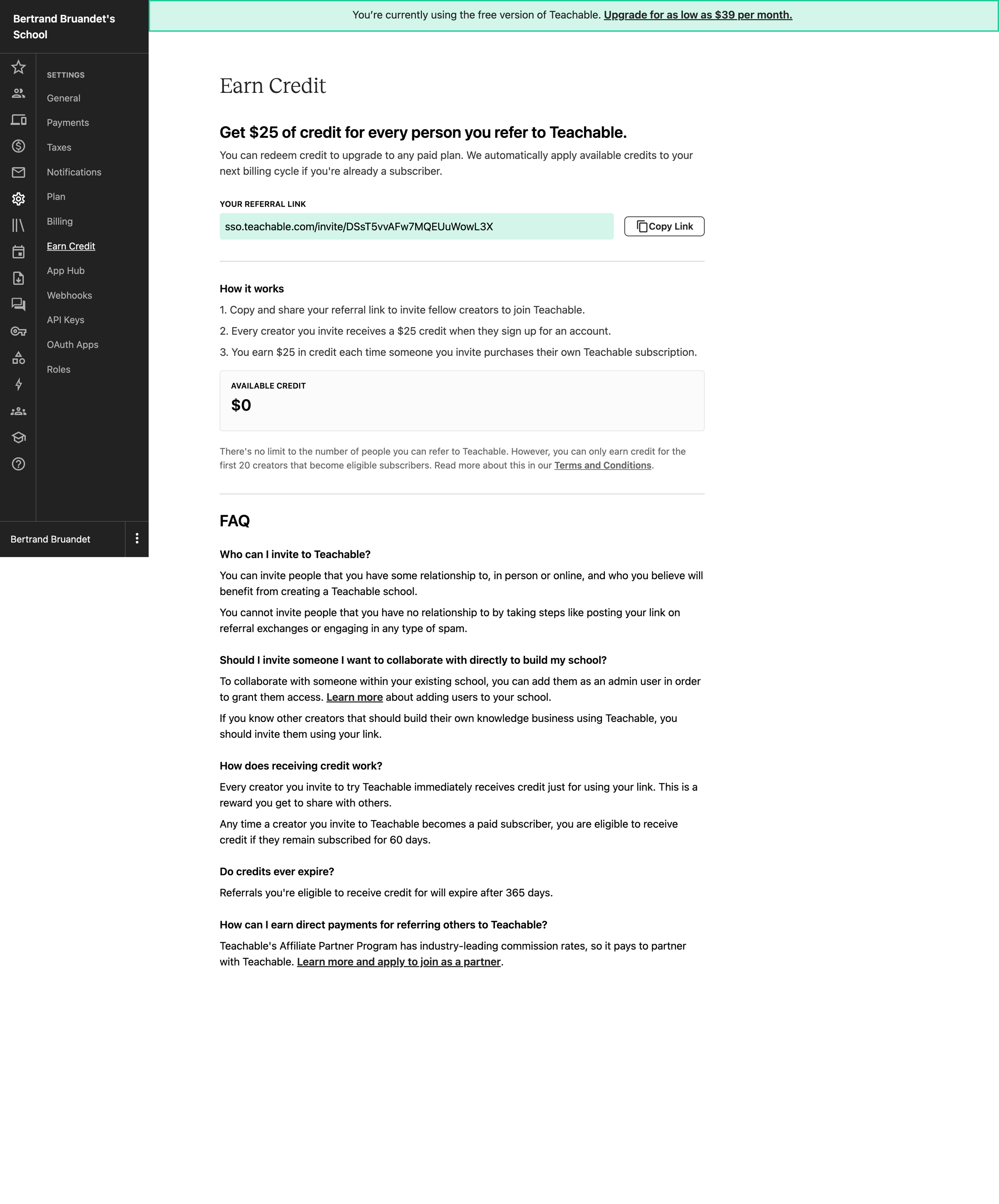 Teachable - Admin | Teachable screen