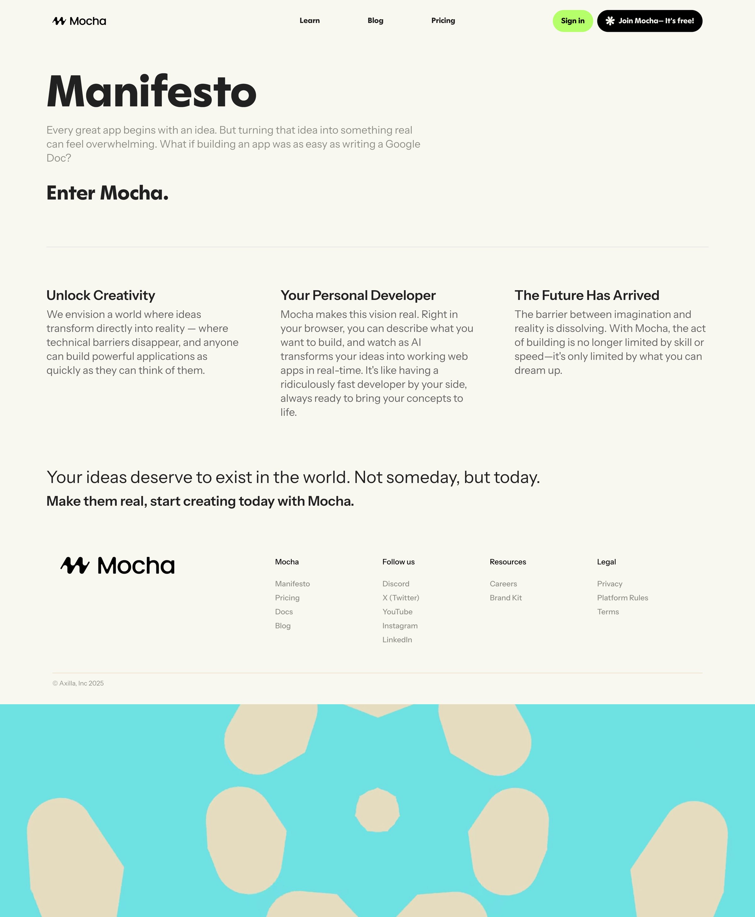 Mocha - Mocha Manifesto Rethinking App Creation in the AI Era screen