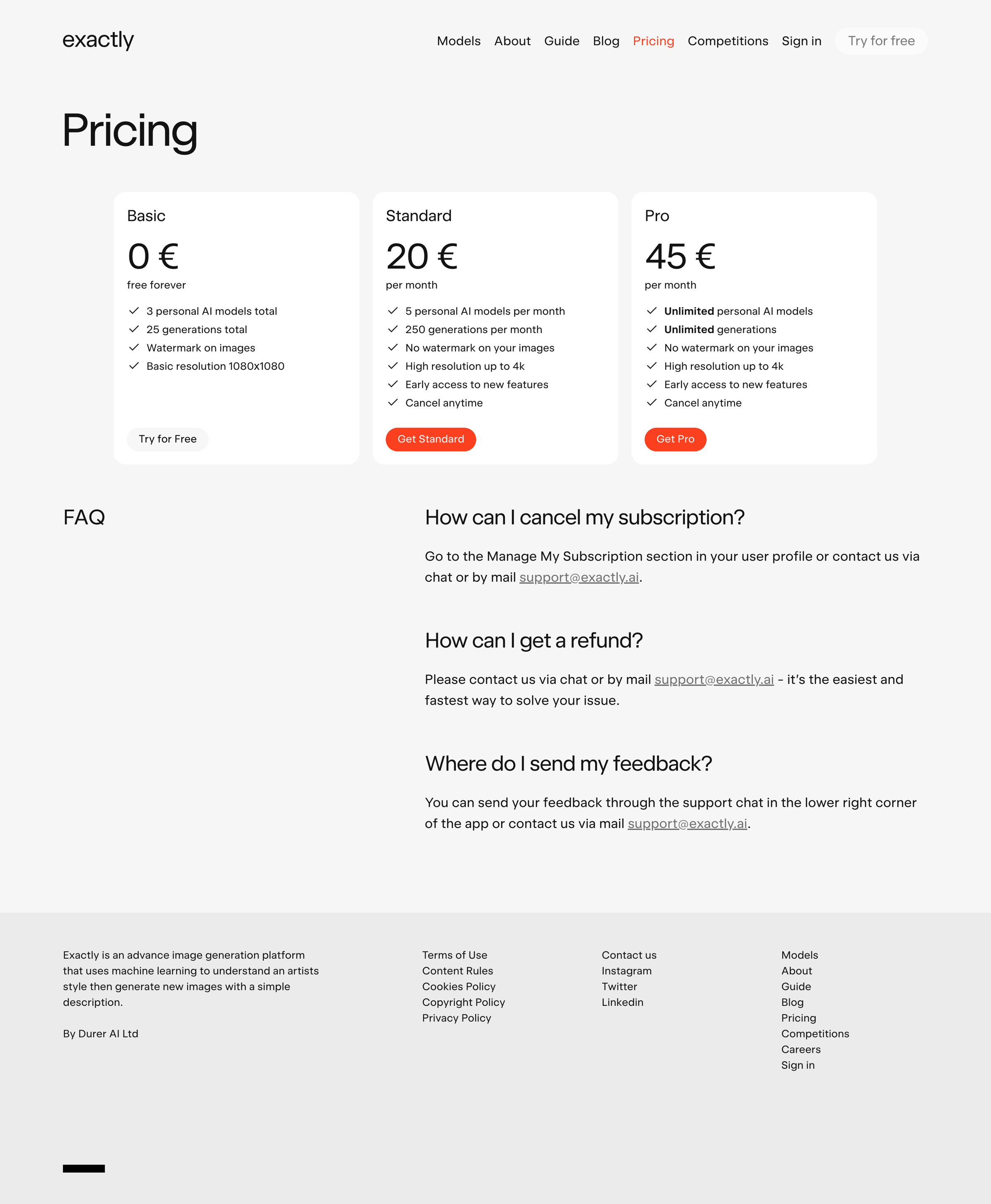 Exactly - Pricing | Exactly.ai screen