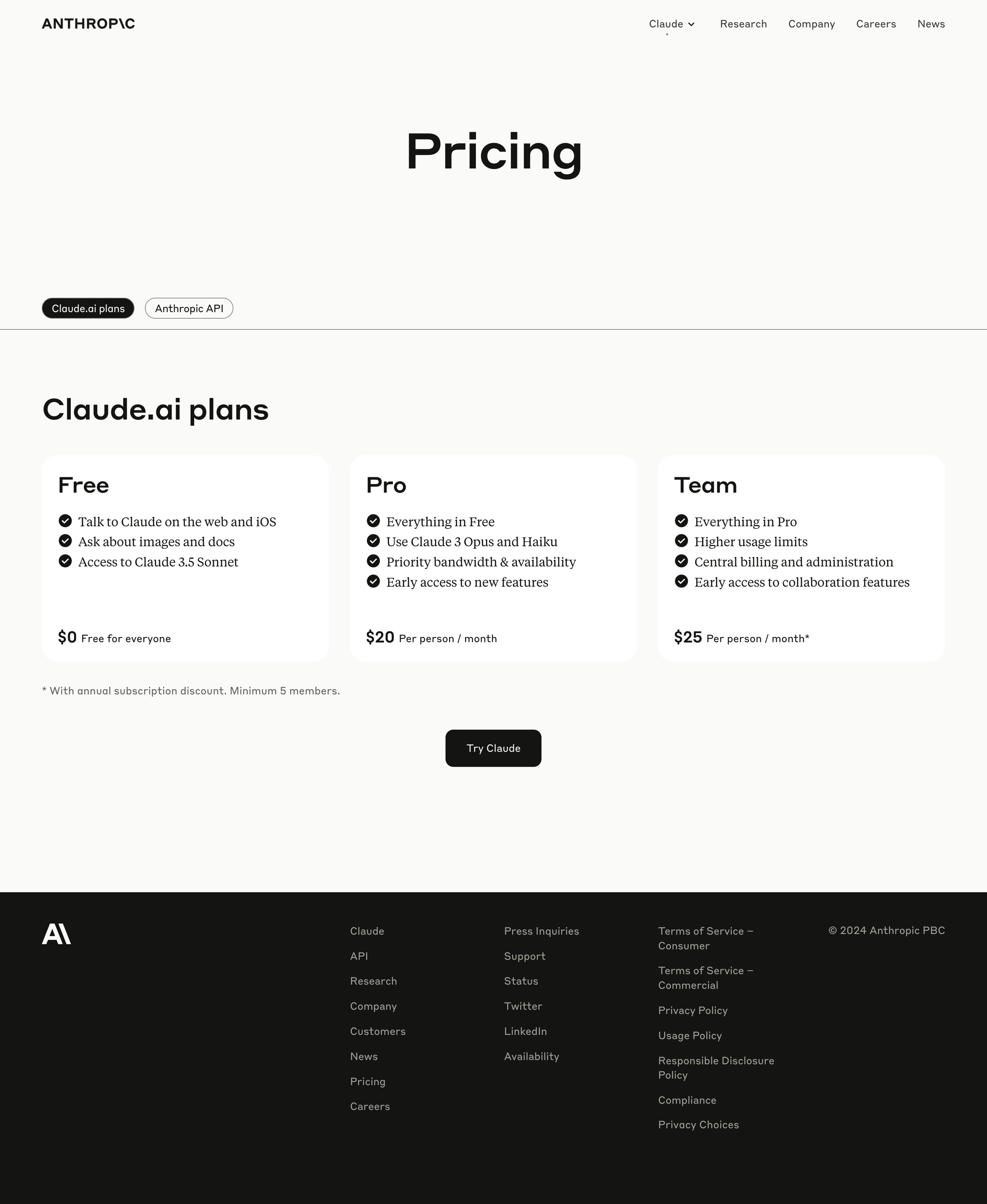 Anthropic - Pricing | Anthropic screen