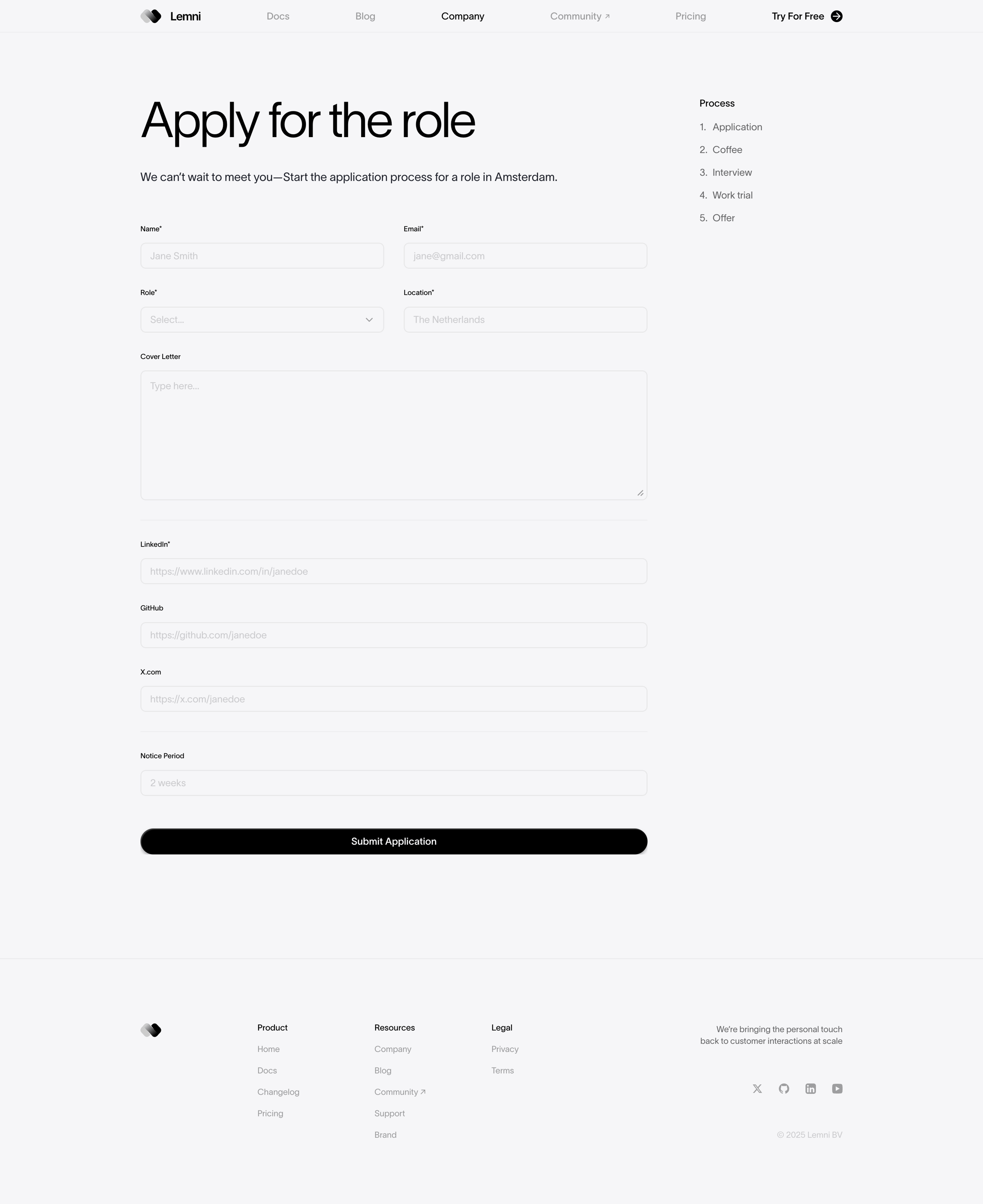 Lemni - Lemni · Role › Apply screen