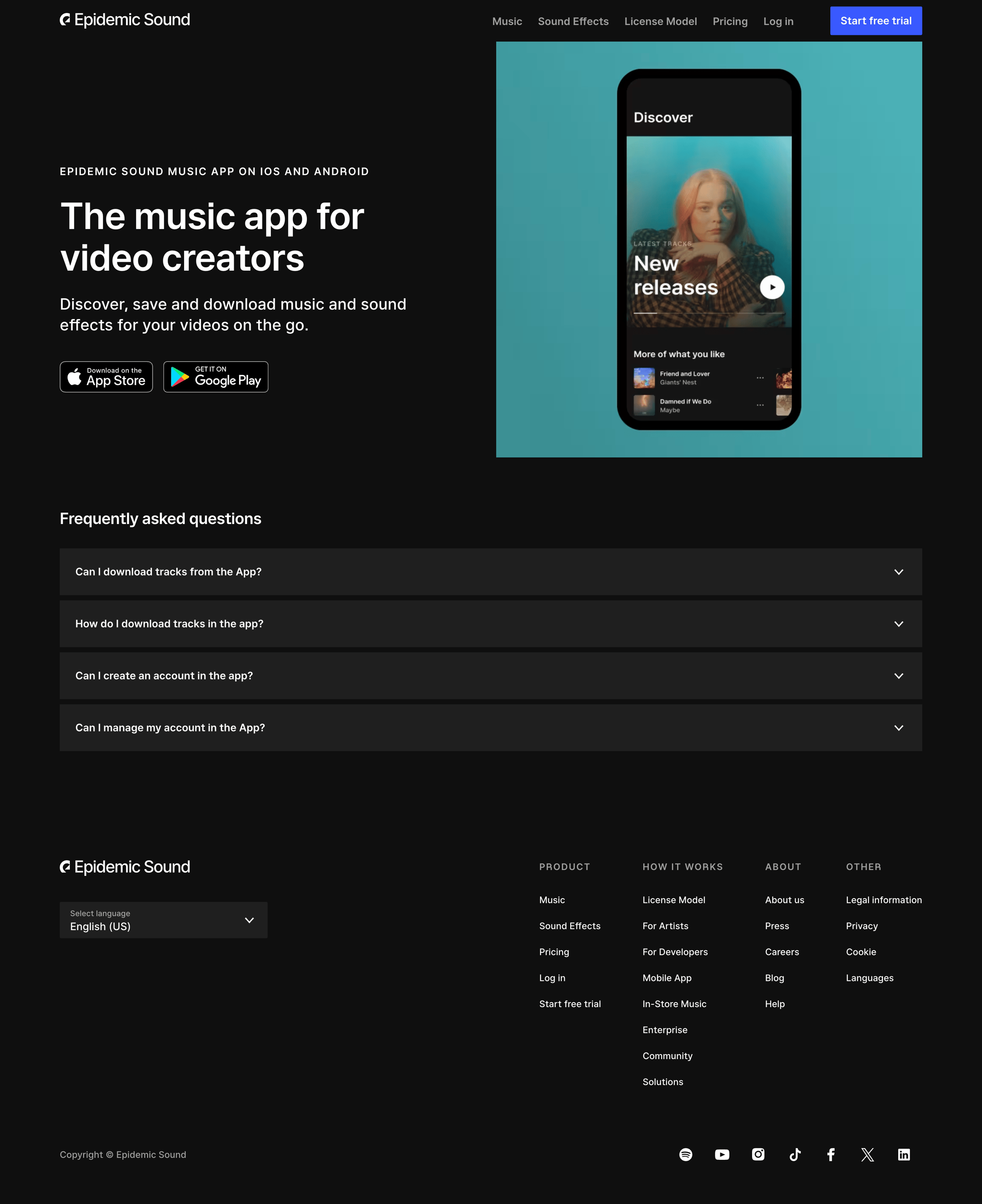 Epidemic Sound - Epidemic Sound music app on iOS and Android | Epidemic Sound screen
