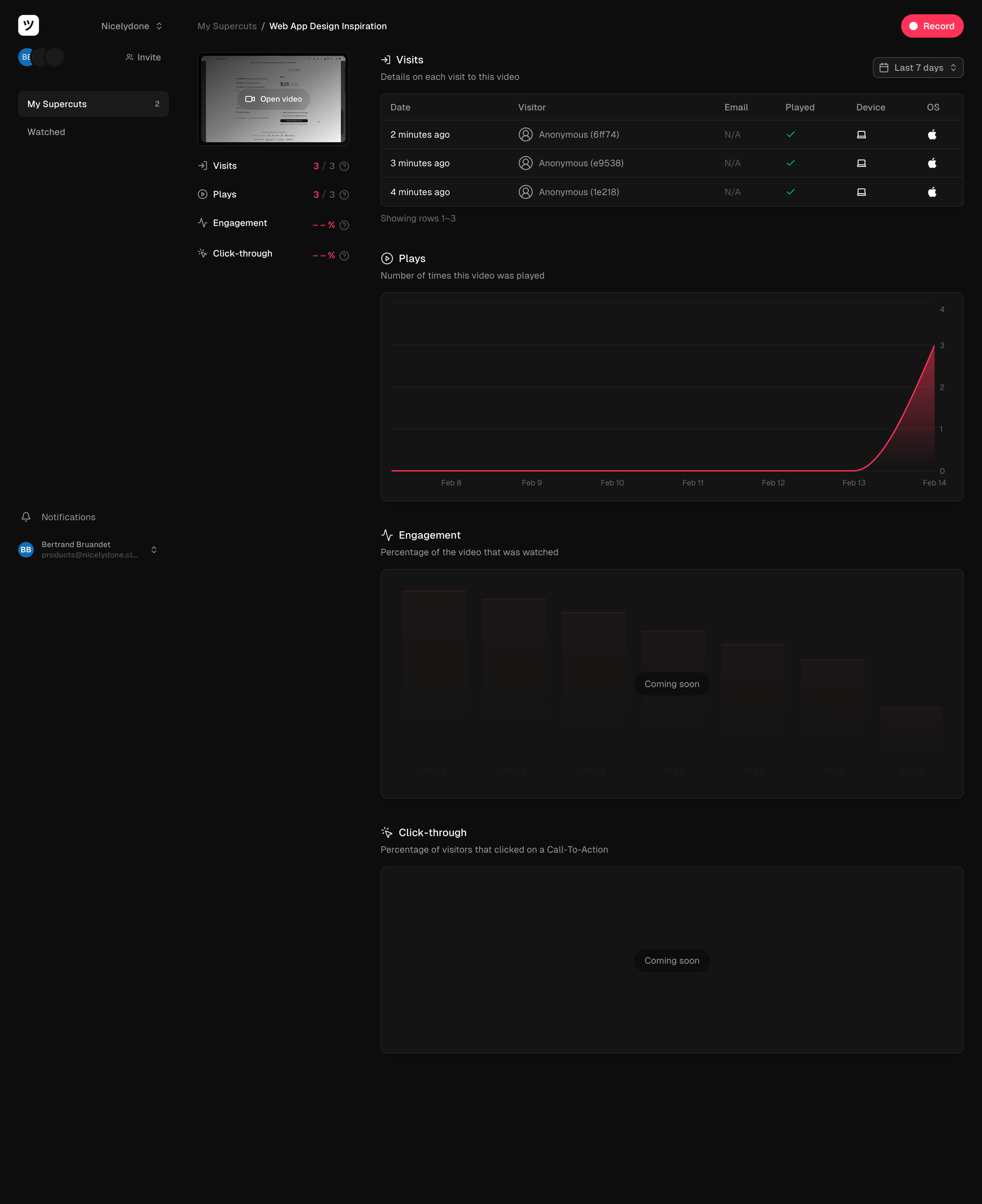 Supercut - Workspace screen