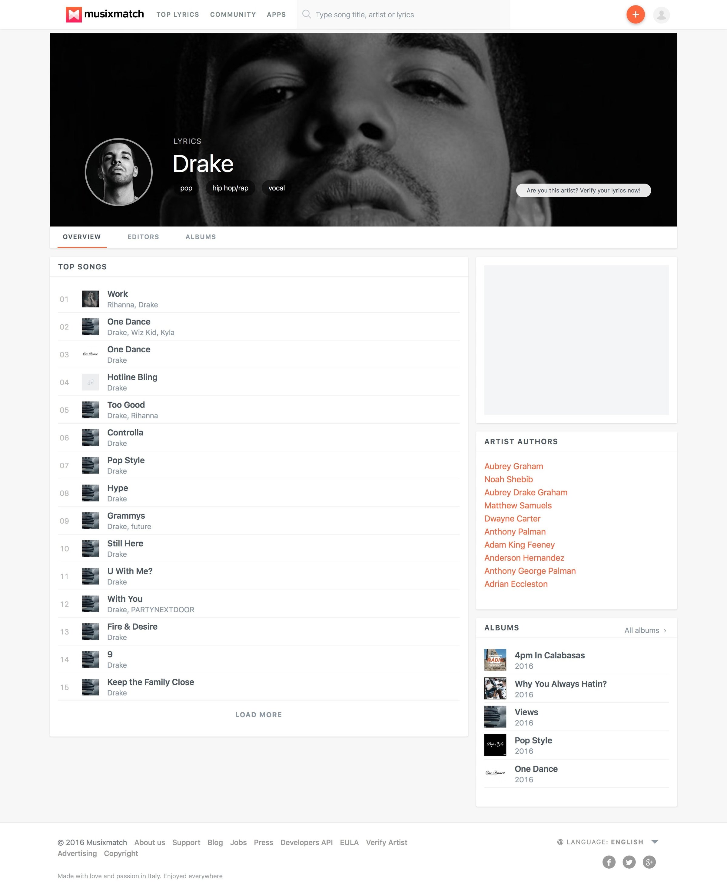 Musixmatch - Profile screen
