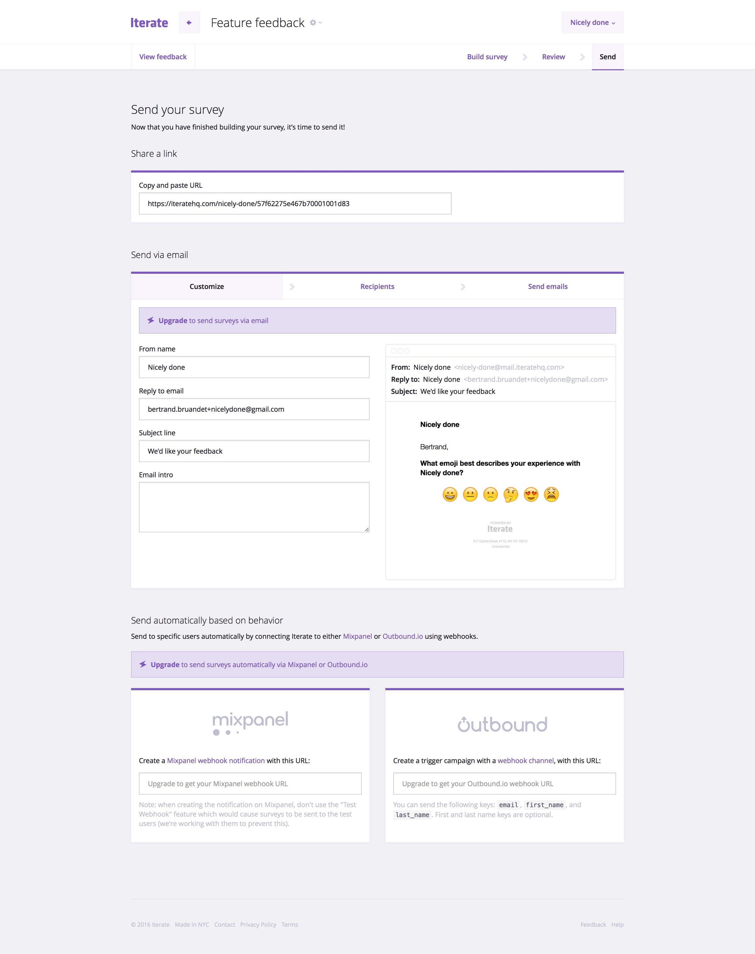 Iterate - Create screen