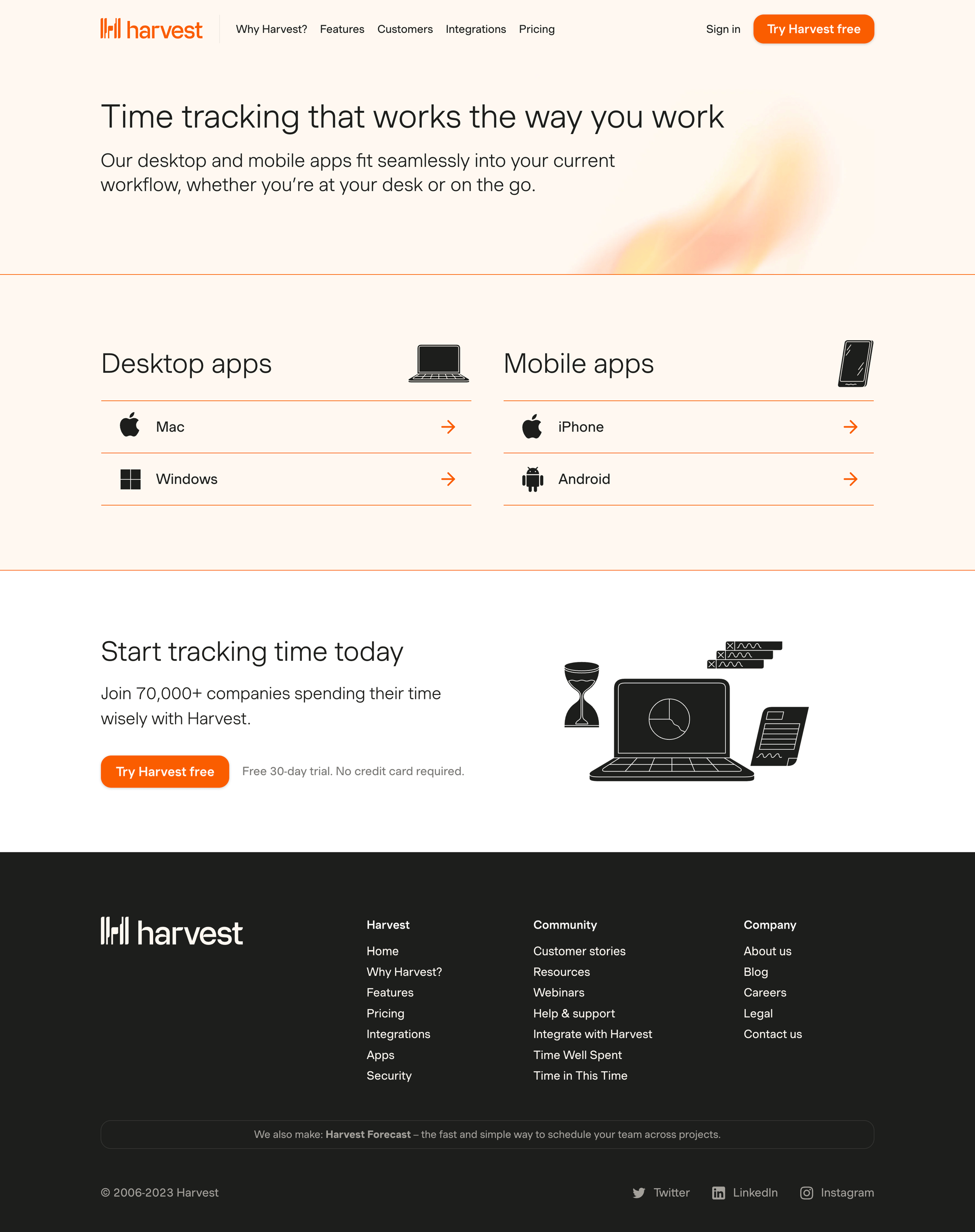 Harvest - Time Tracking Apps for Desktop and Mobile | Harvest screen