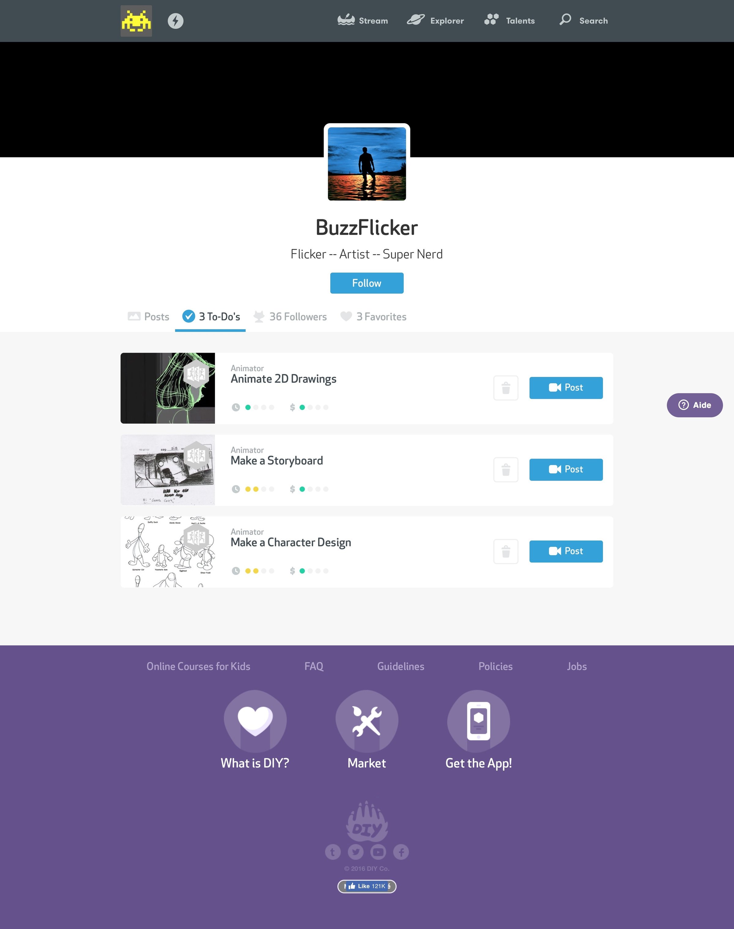 DIY - Profile screen
