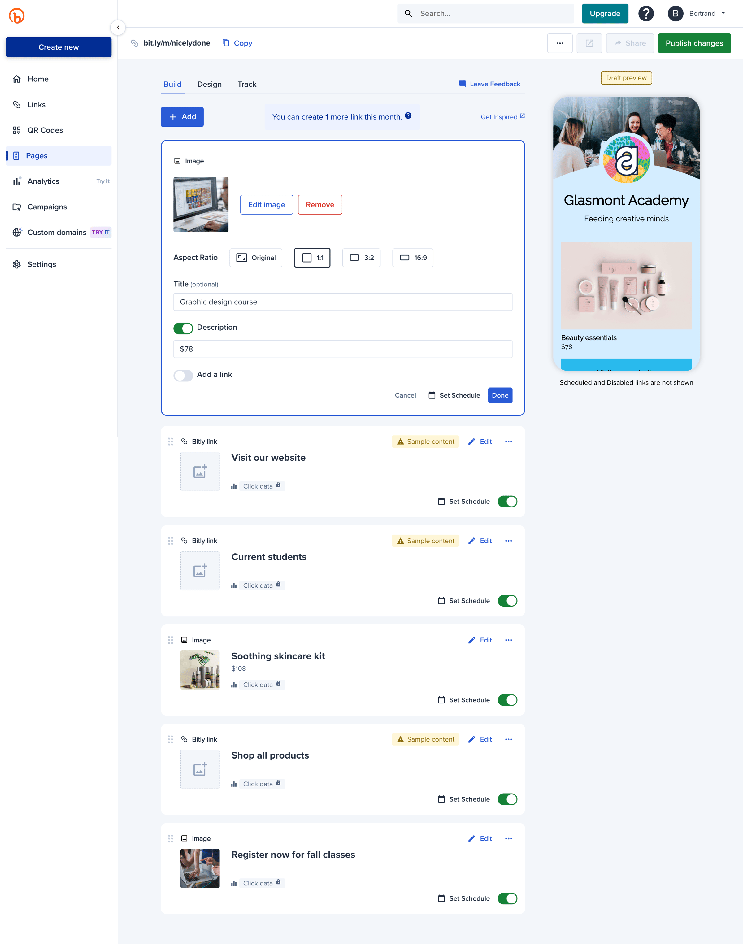 Bitly - Bitly | Bitly Page screen