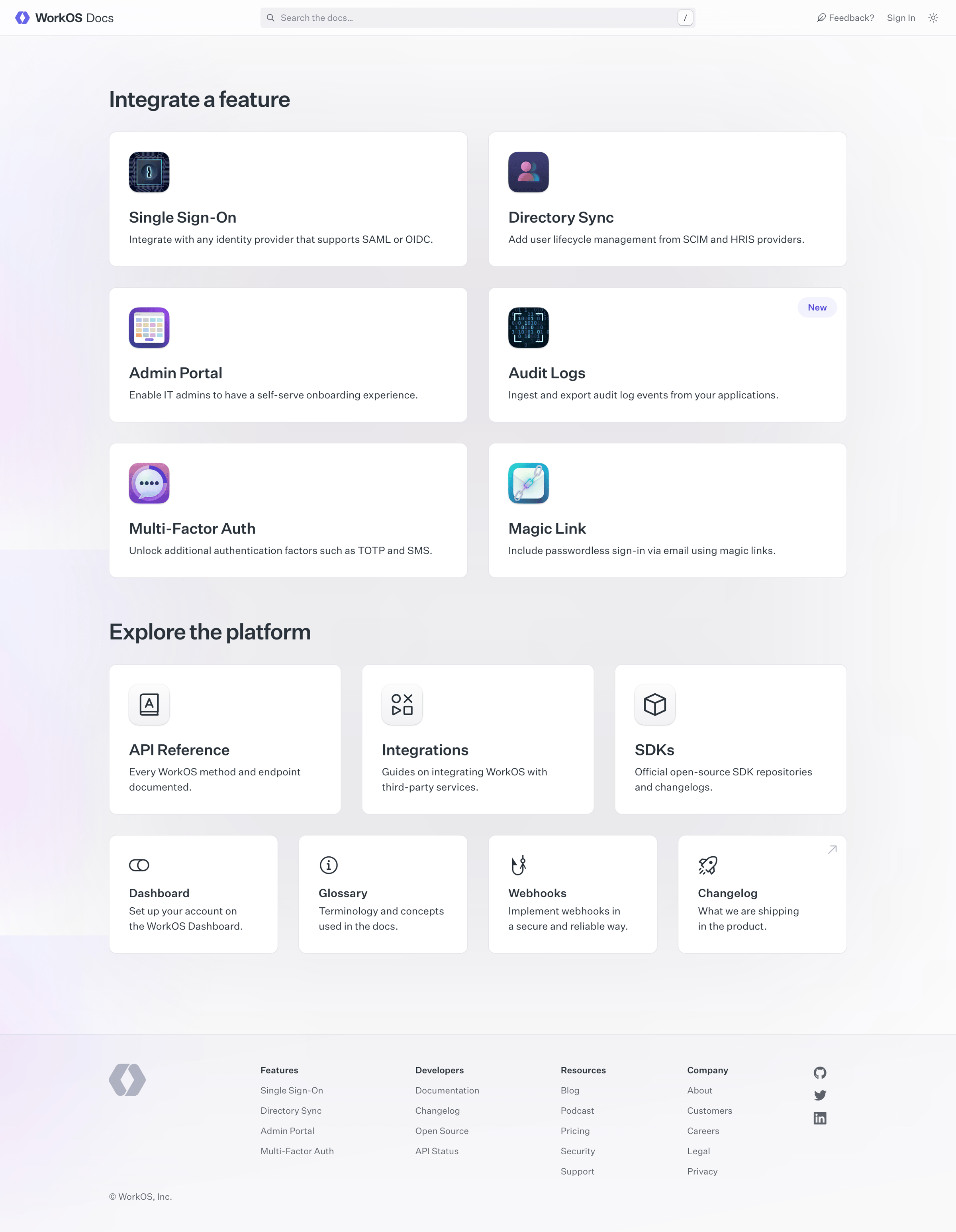 WorkOs - WorkOS Docs screen