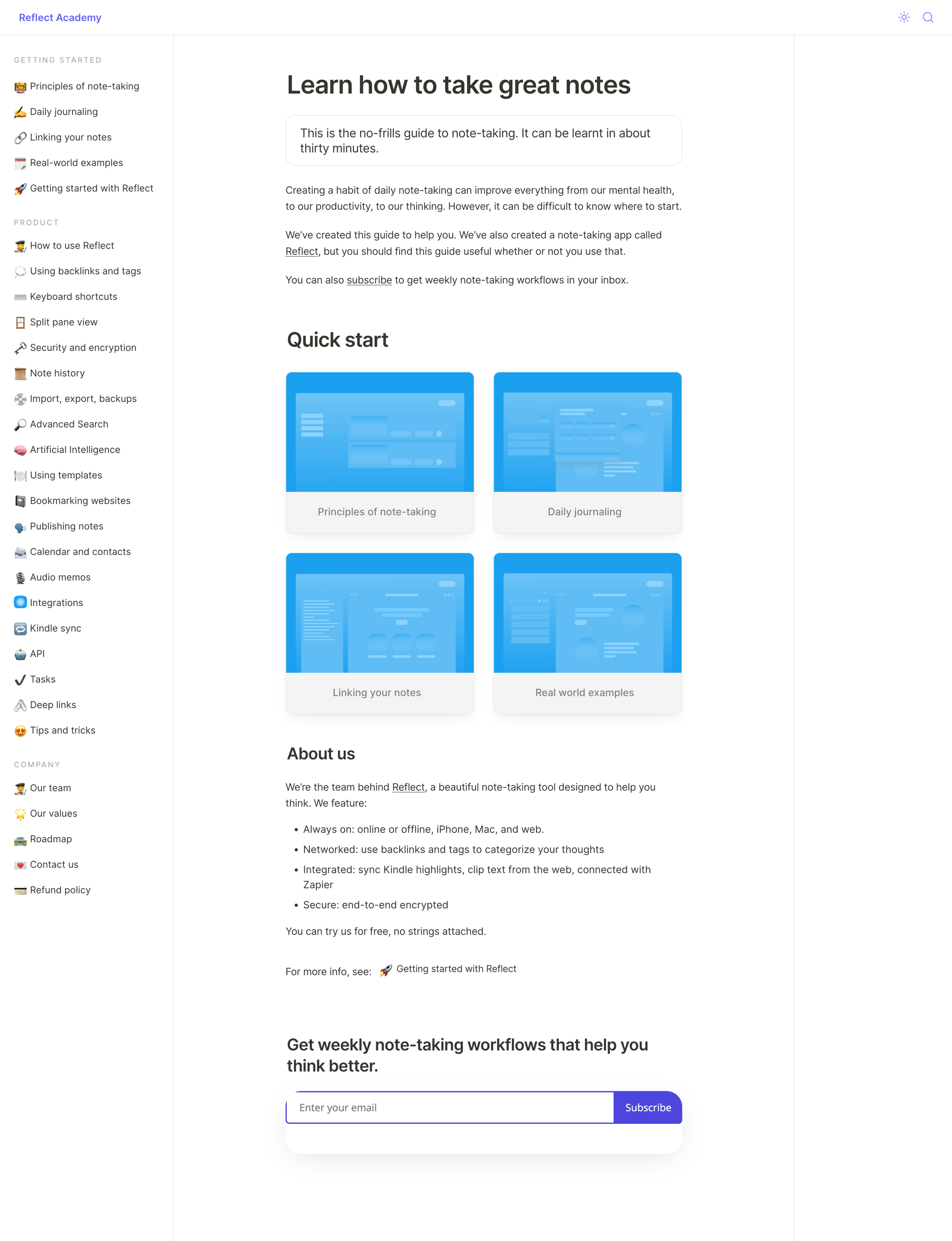 Reflect - Reflect Academy screen