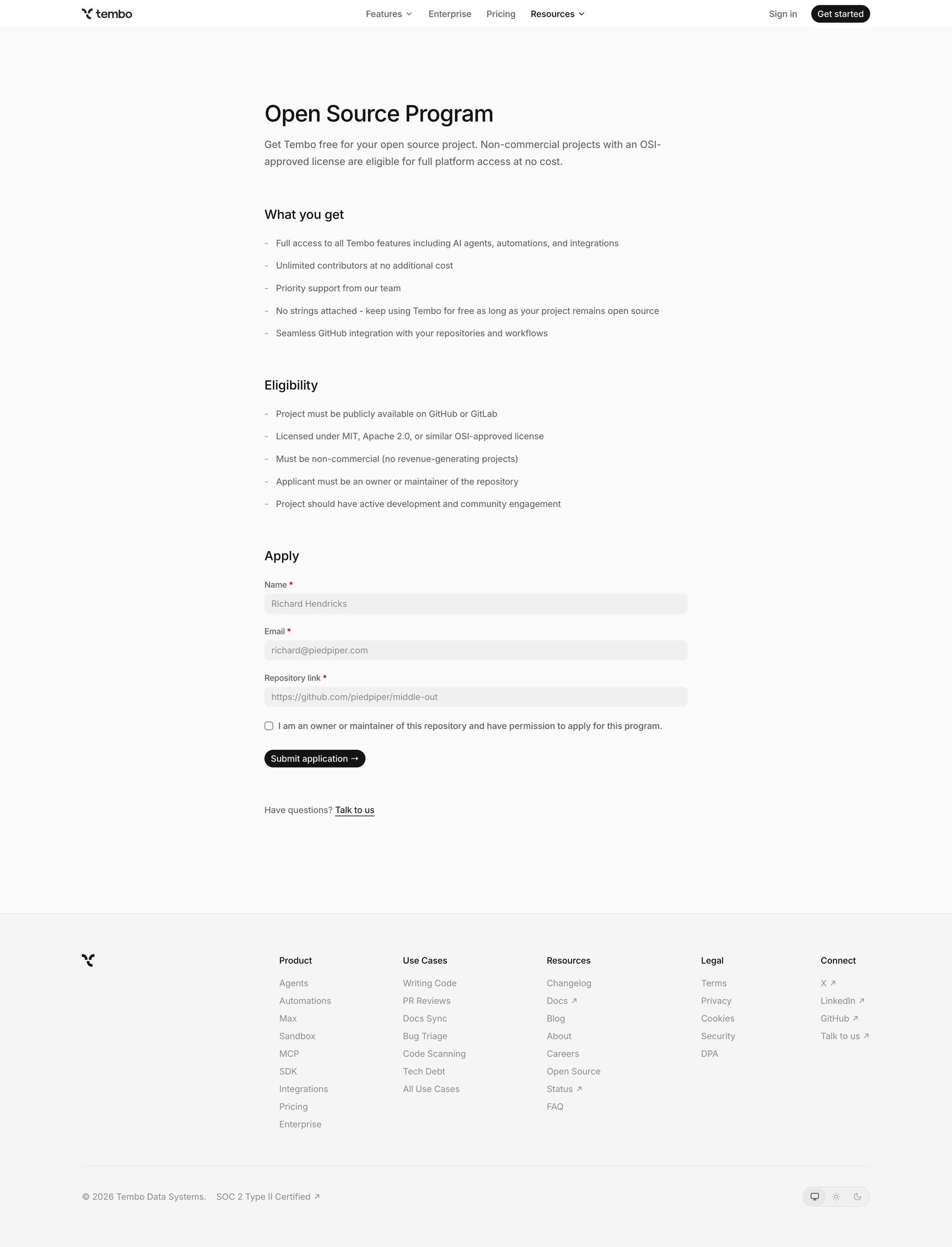 Open Source Program – Tembo from Tembo