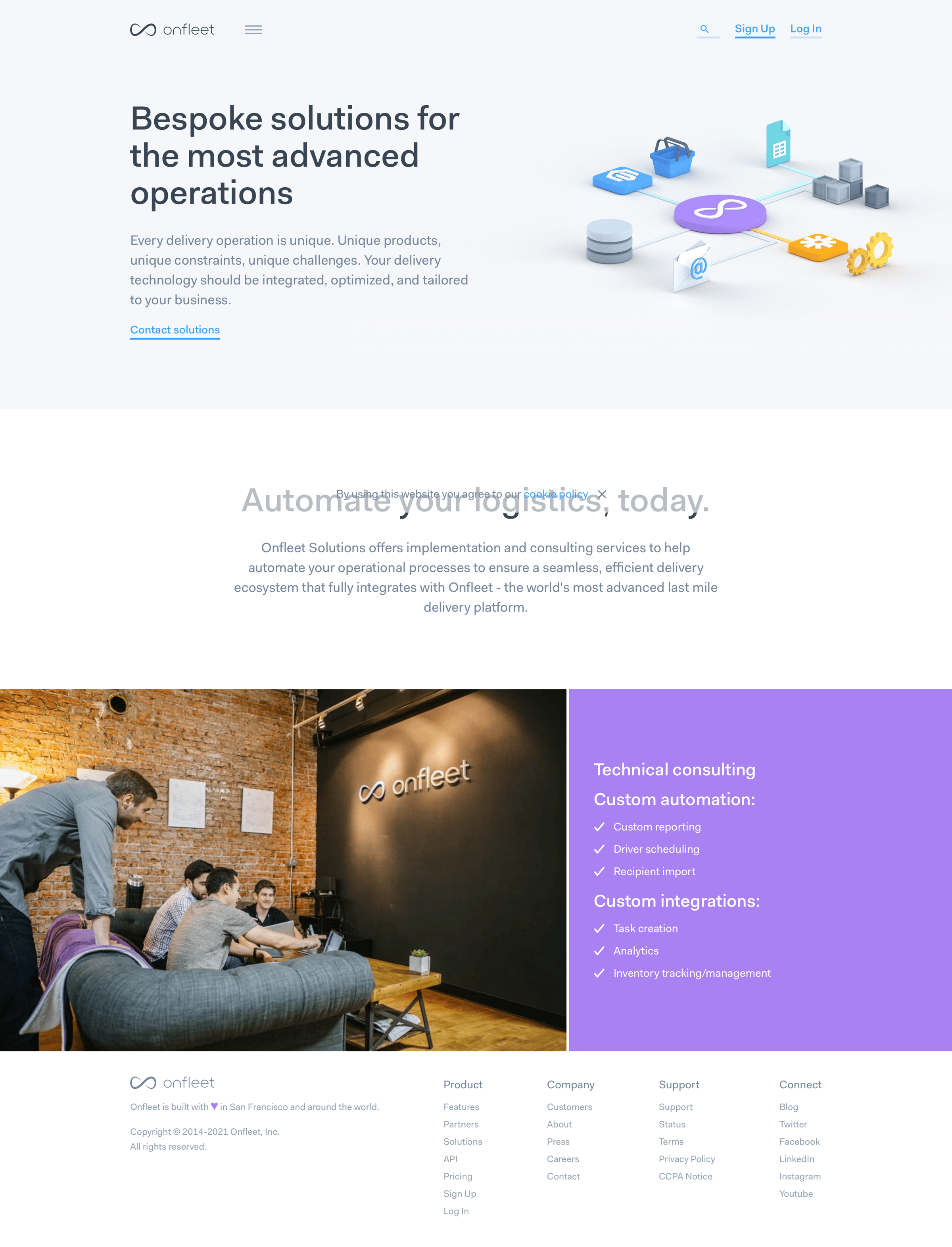 Onfleet - Onfleet | Solutions screen