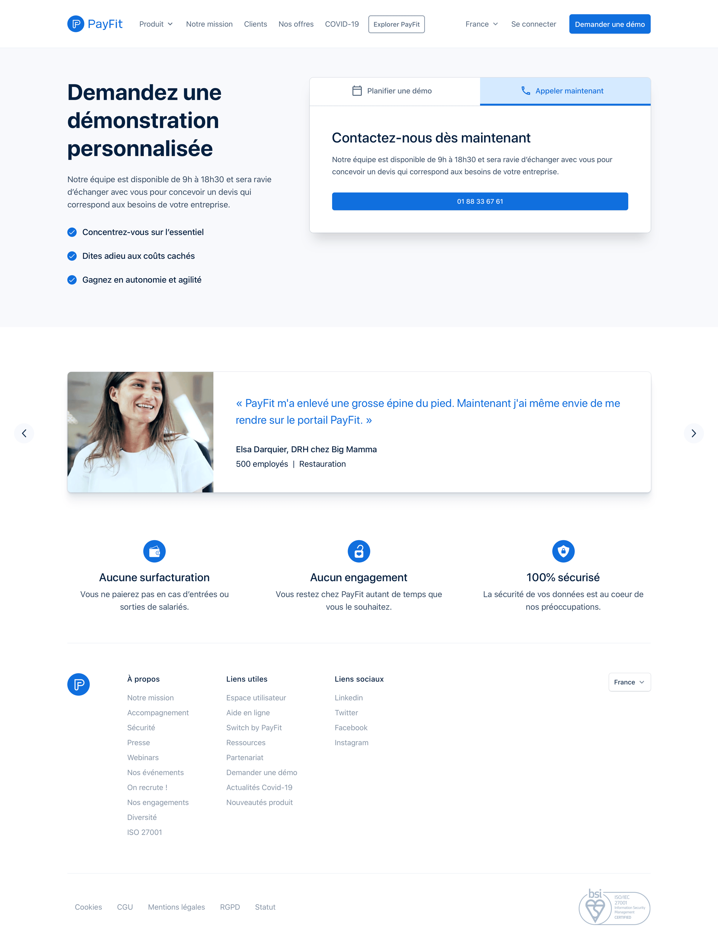 Payfit - Bénéficiez d'une démo personnalisée screen