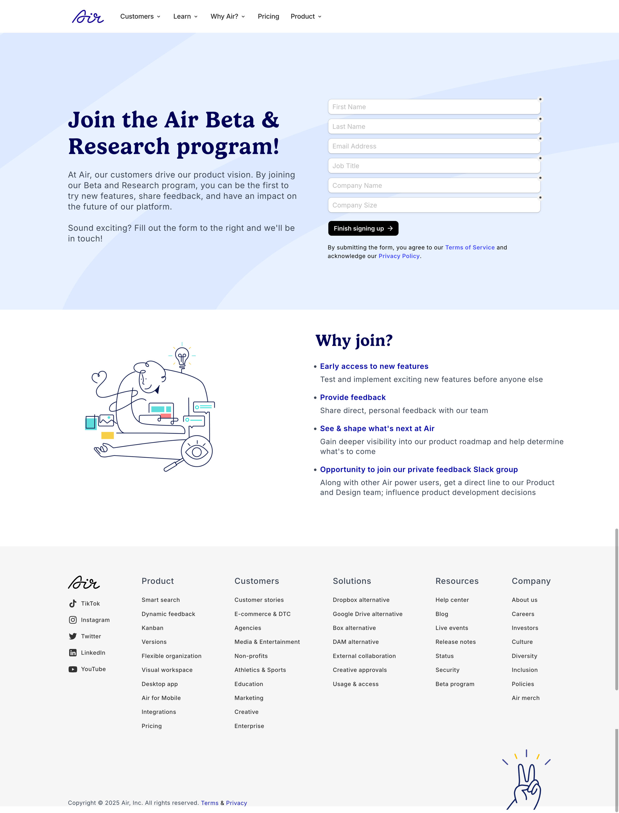 Air - Beta Program | Air screen