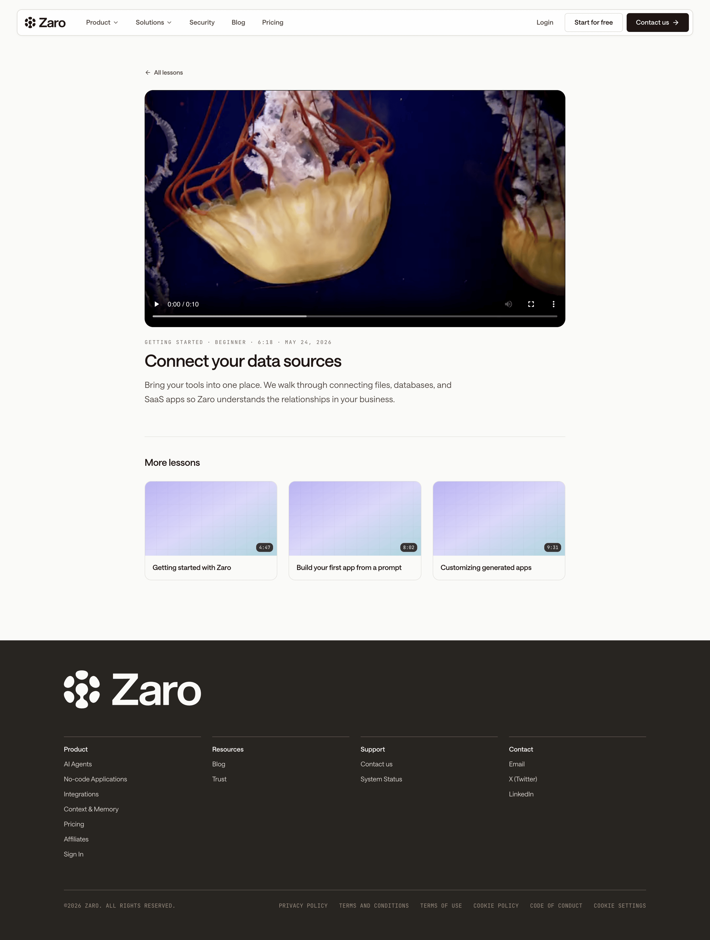 Zaro - Connect your data sources - Zaro screen